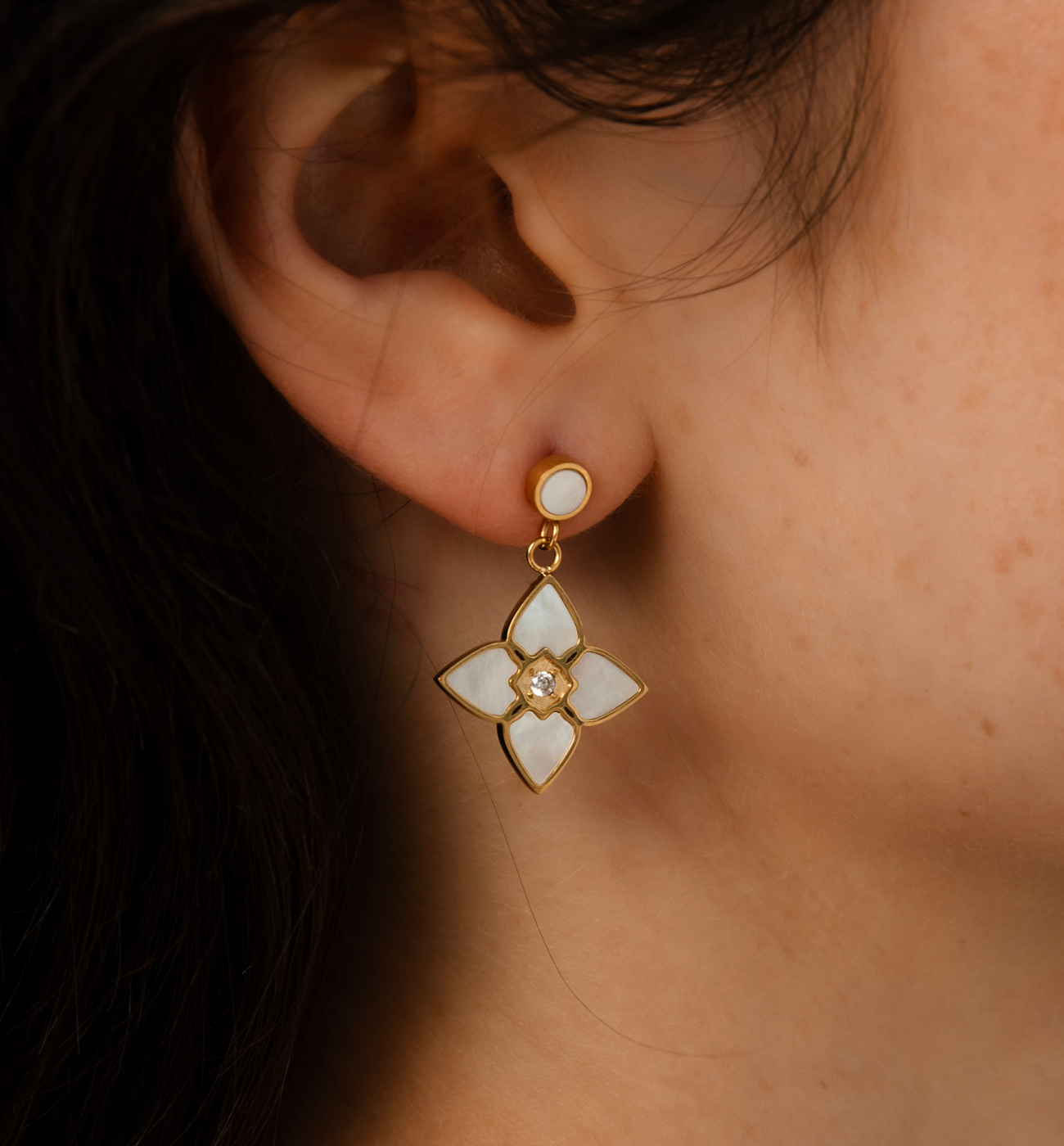 Kolczyki z koniczynką złote Segreto di Fortuna - By Dziubeka