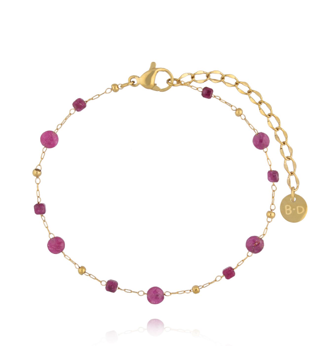 Bransoletka z z rubinami złota - By Dziubeka