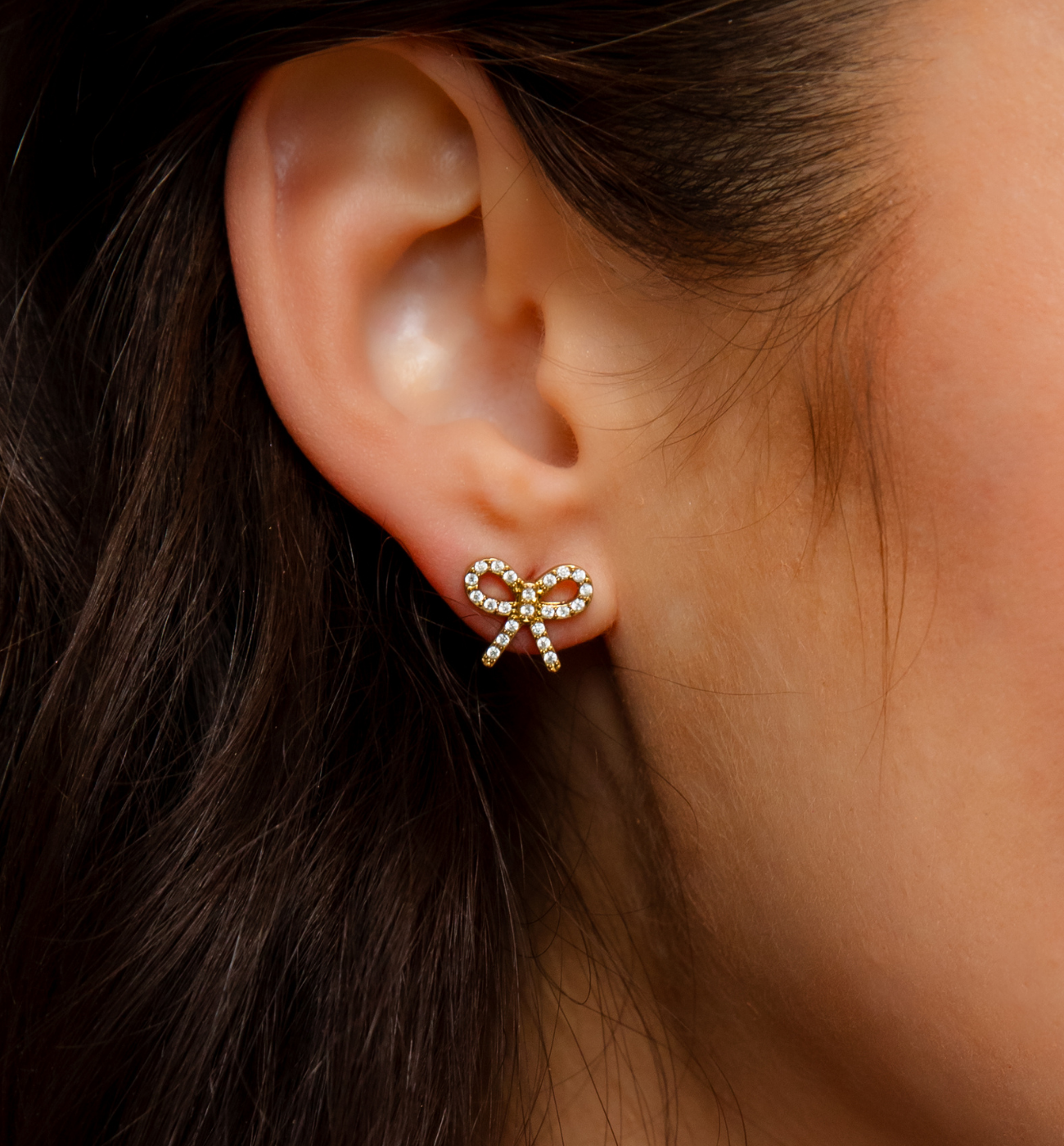 Kolczyki kokardki z kryształkami - By Dziubeka