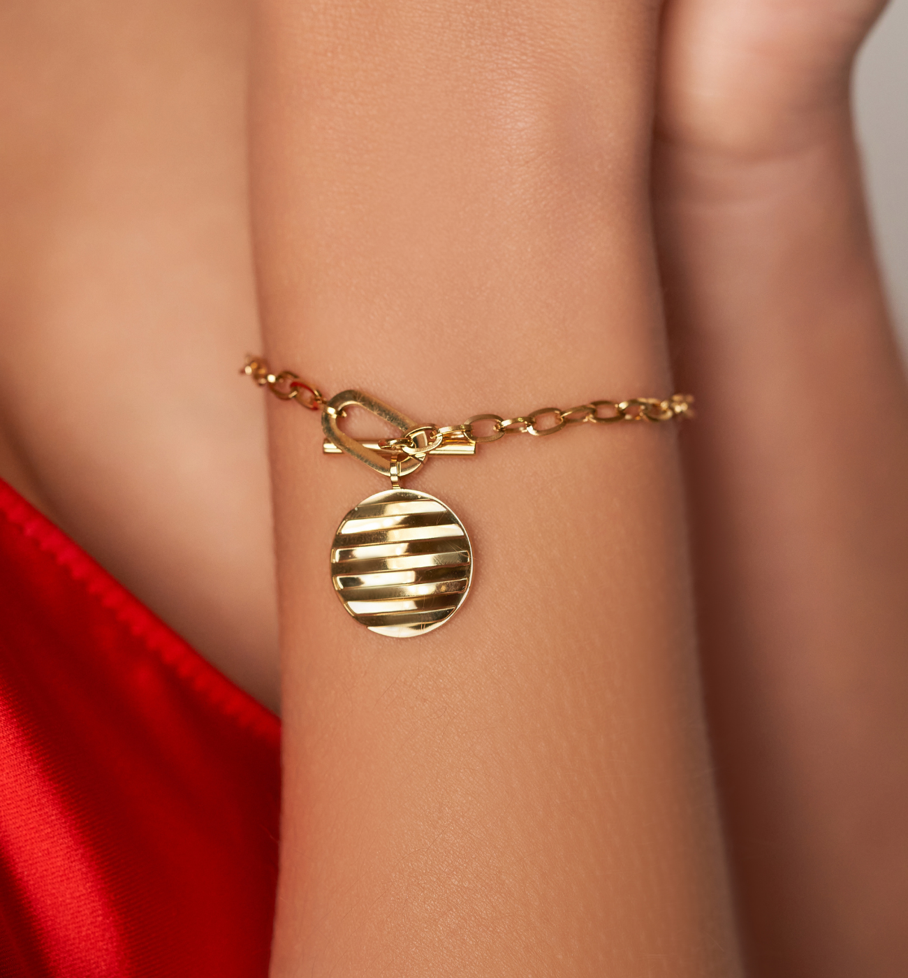 Bransoletka złota z blaszką Lacerda - By Dziubeka