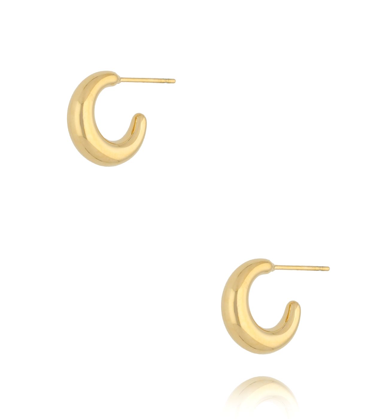 Kolczyki złote okrągłe Silk Thread - By Dziubeka