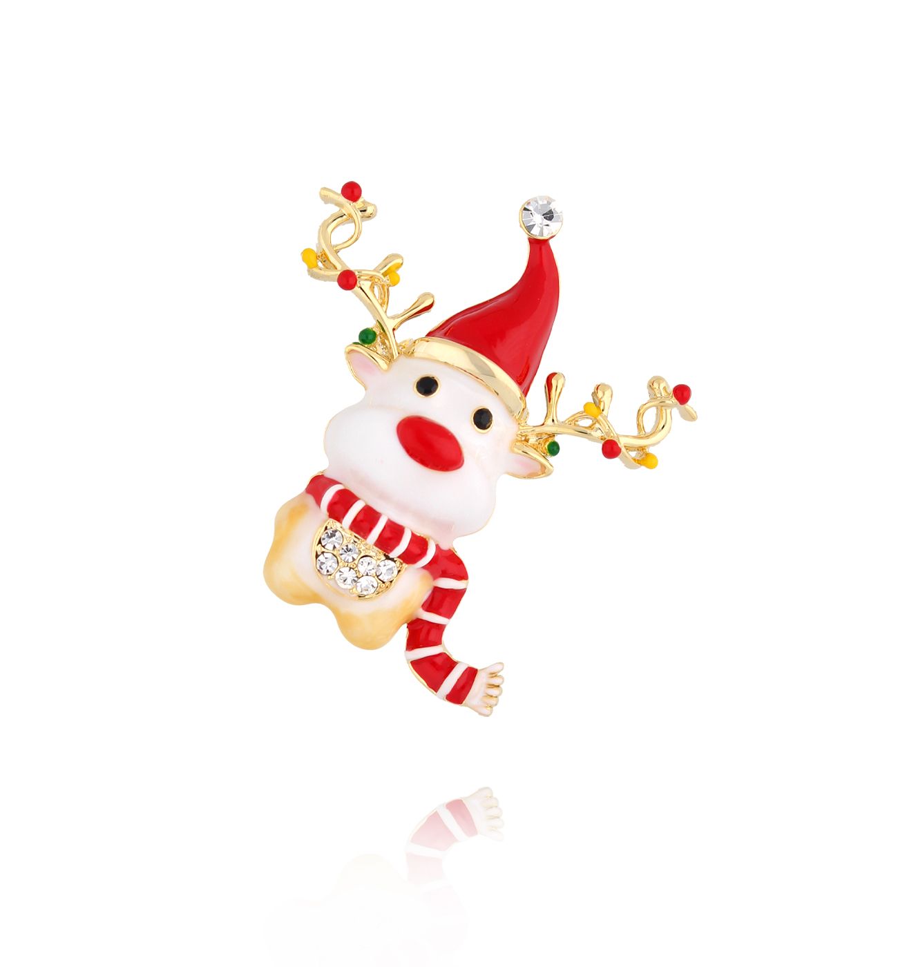 Broszka świateczna z reniferem BRSS0255 - By Dziubeka