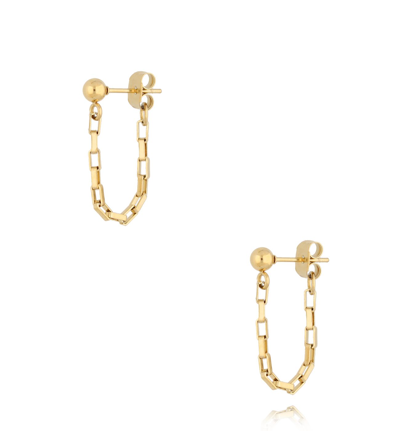 Kolczyki złote z łańcuszkiem Ann - By Dziubeka