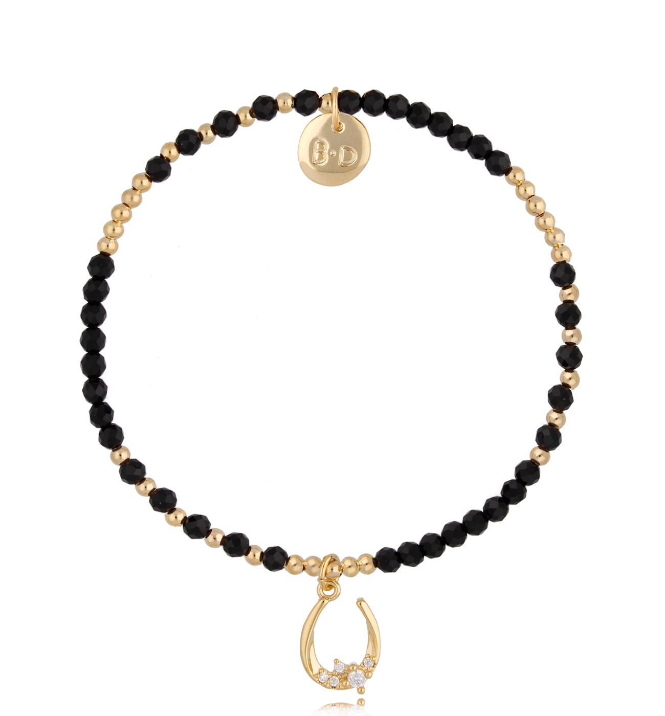 Bransoletka czarna z podkową Herradura - By Dziubeka