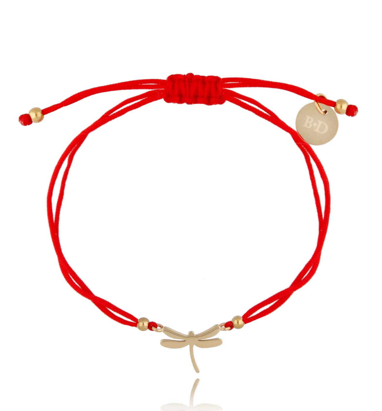 Bransoletka czerwono-złota z ważką Surprising BGL0578 - By Dziubeka