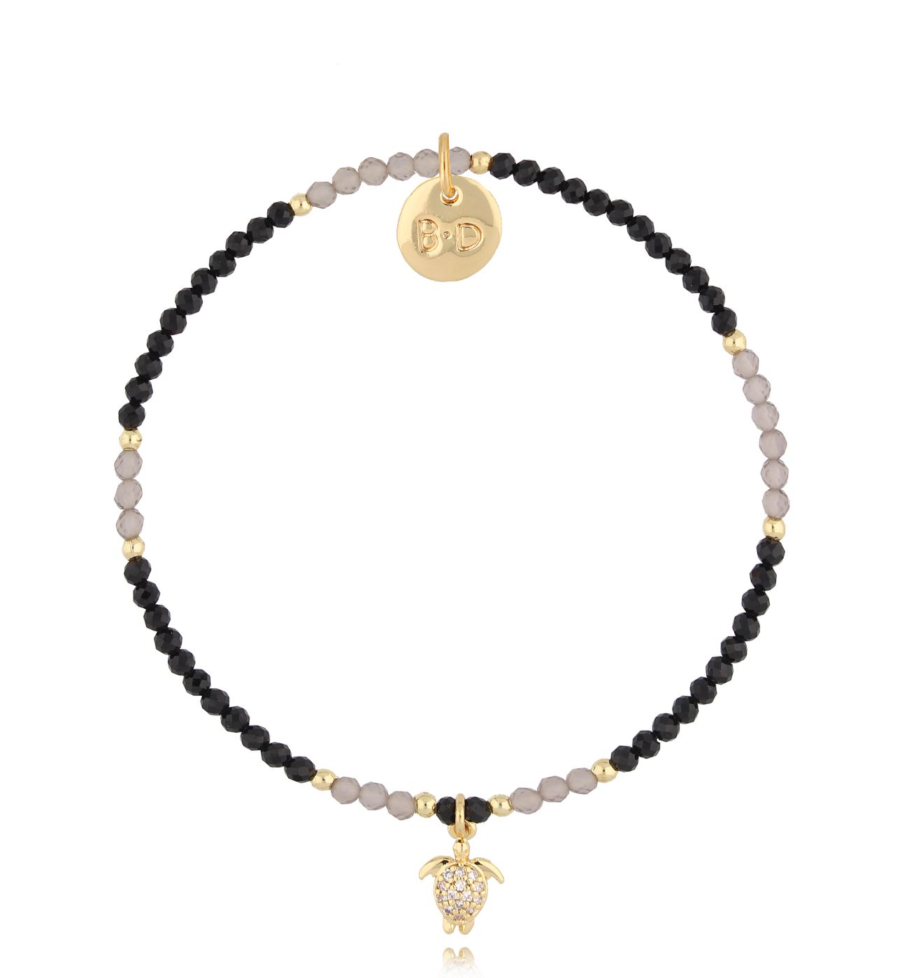 Bransoletka z turmalinami i żółwikiem Cimarron - By Dziubeka