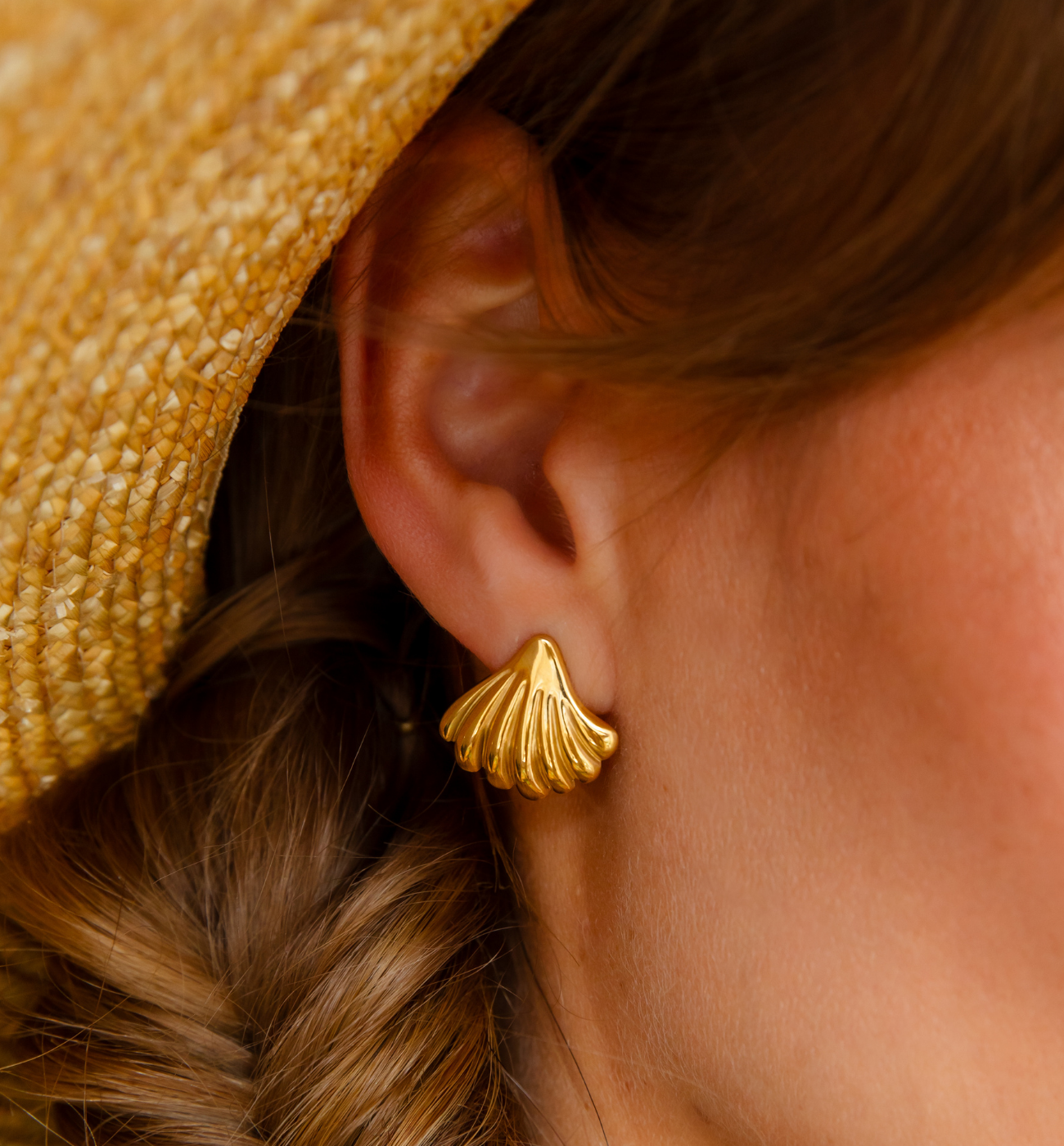 Kolczyki z muszlami złote KSY0515 - By Dziubeka