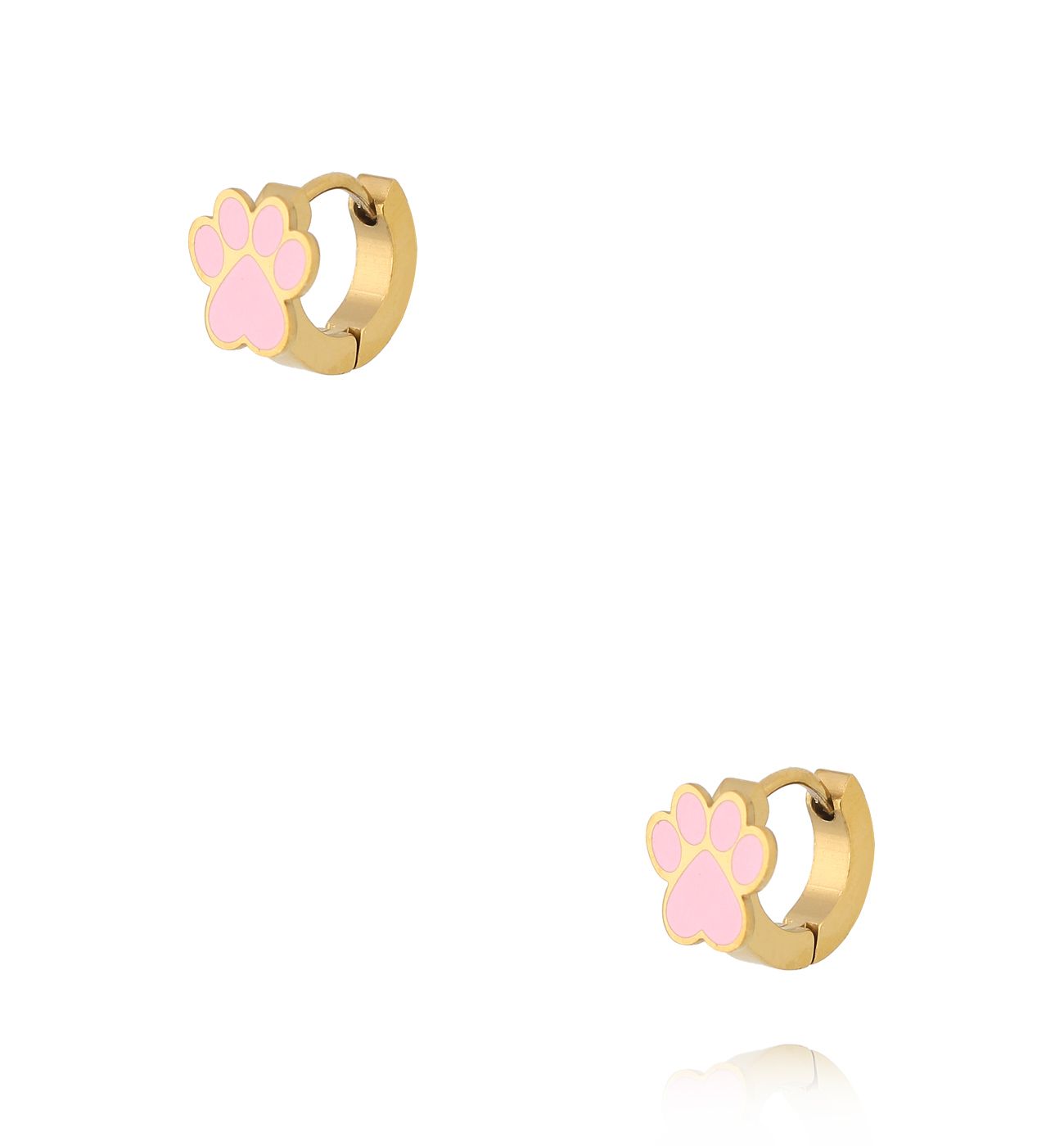 Kolczyki kółka łapka różowa KSY0386 - By Dziubeka