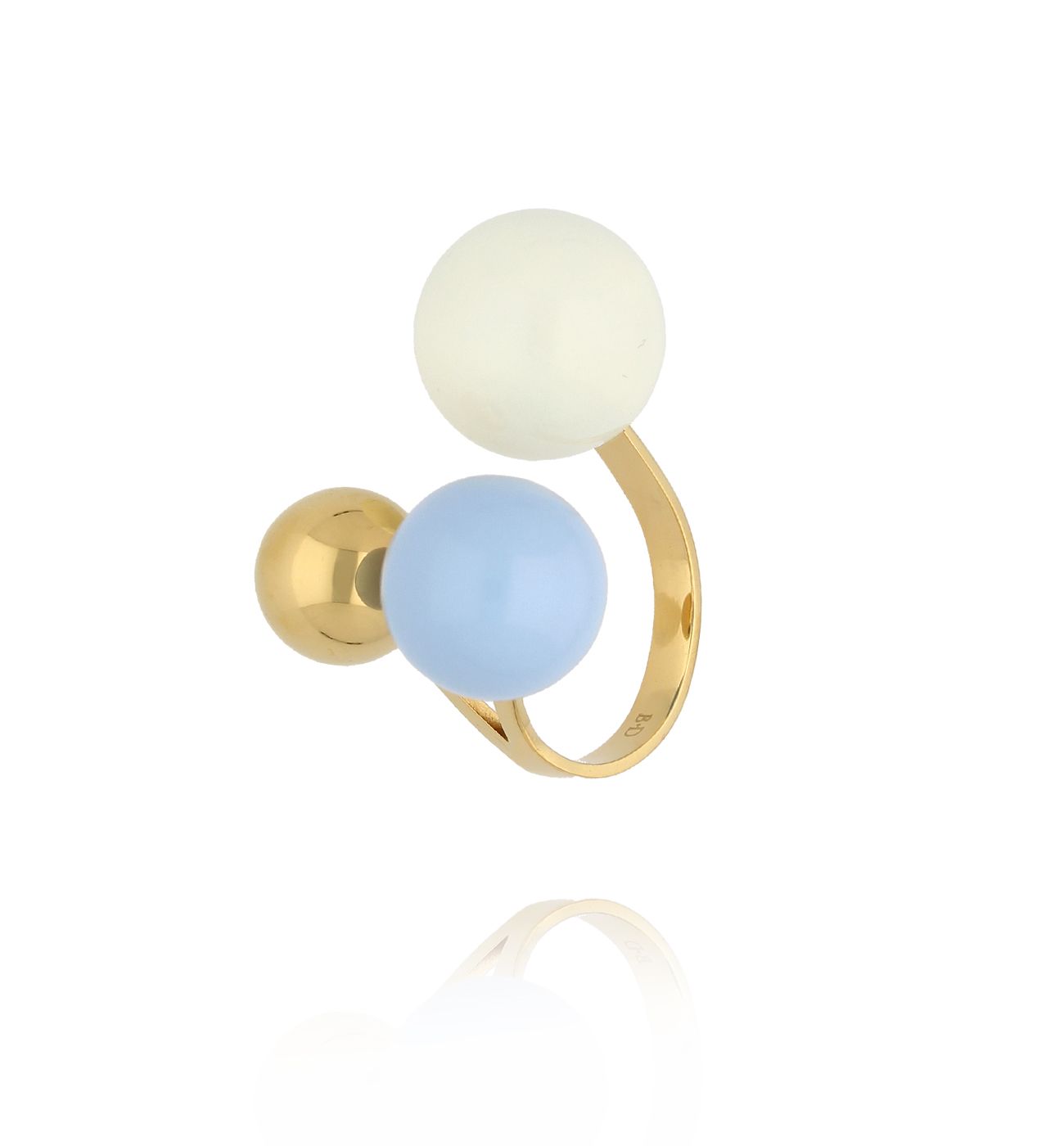 Pierścionek z kulkami emaliowany - By Dziubeka