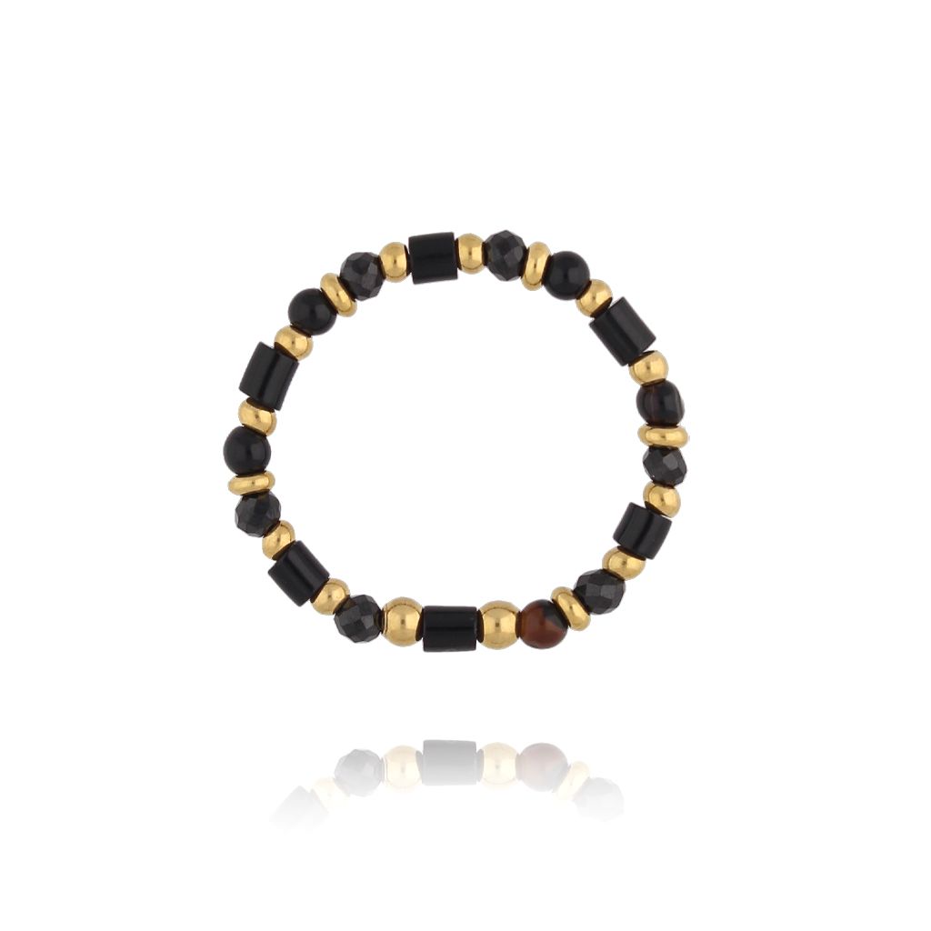 Pierścionek czarny elastyczny PSC0737 - By Dziubeka