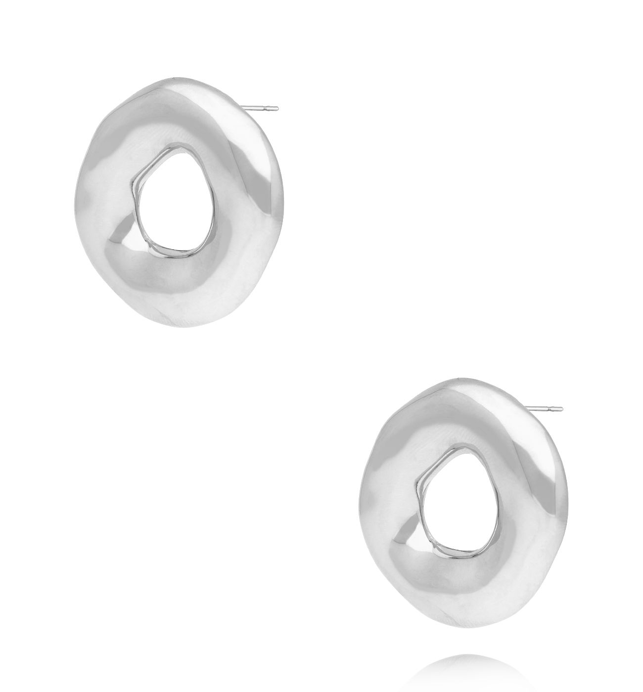 Kolczyki okrągłe srebrne - By Dziubeka