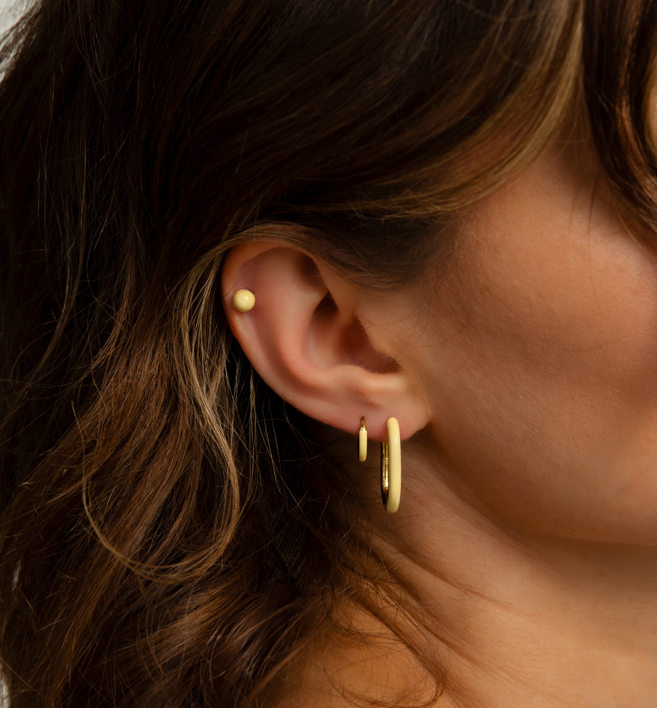 Zestaw pastelowych żółtych kolczyków Z0446 - By Dziubeka