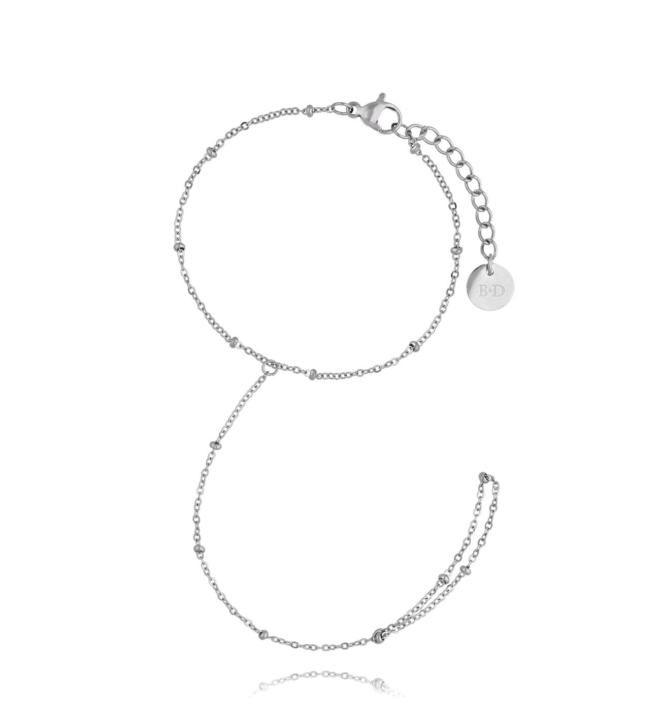 Bransoletka z pierścionkiem srebrna Simple Chain - By Dziubeka