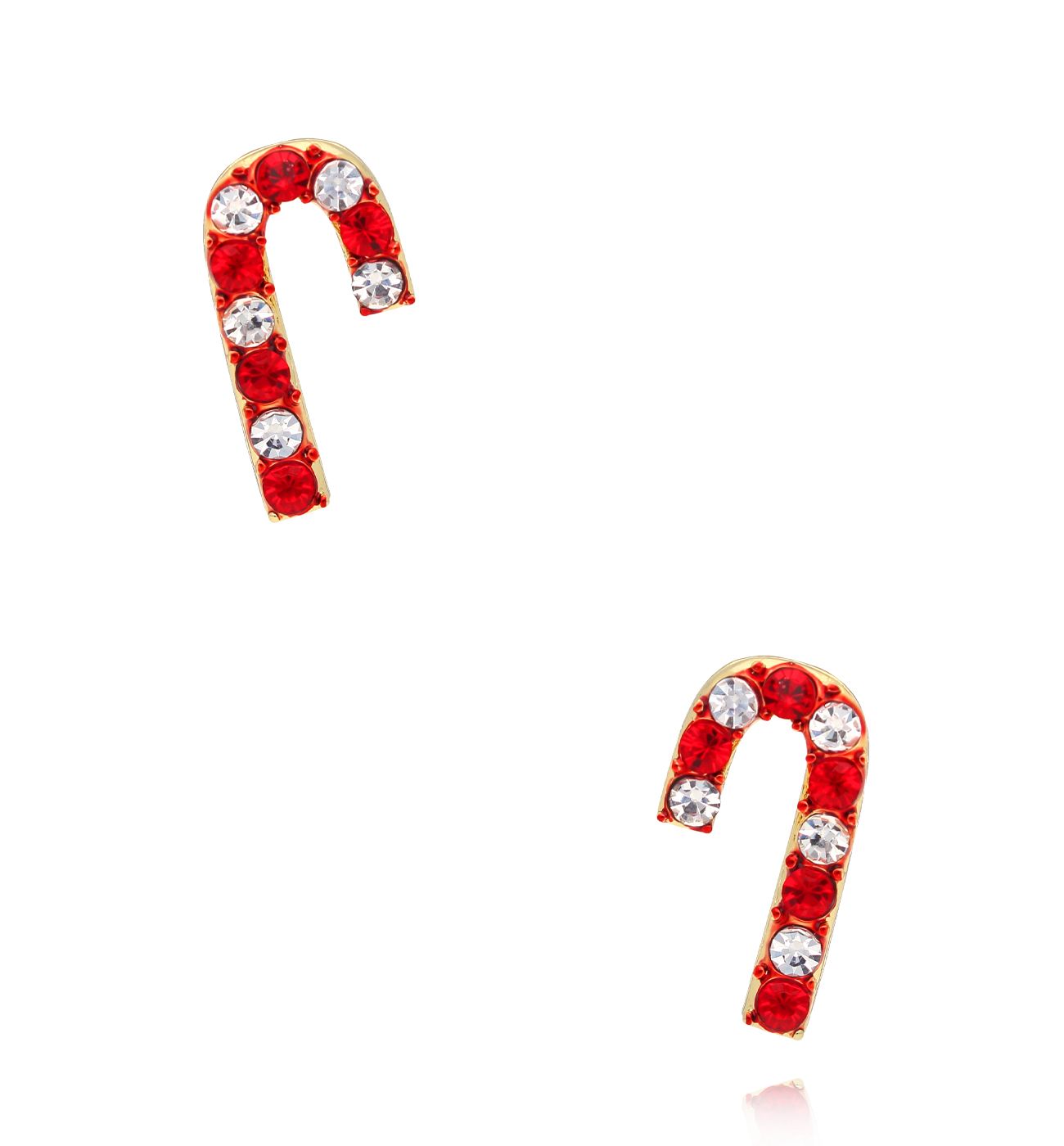 Kolczyki świąteczne czerwone laski Holiday Candy - By Dziubeka