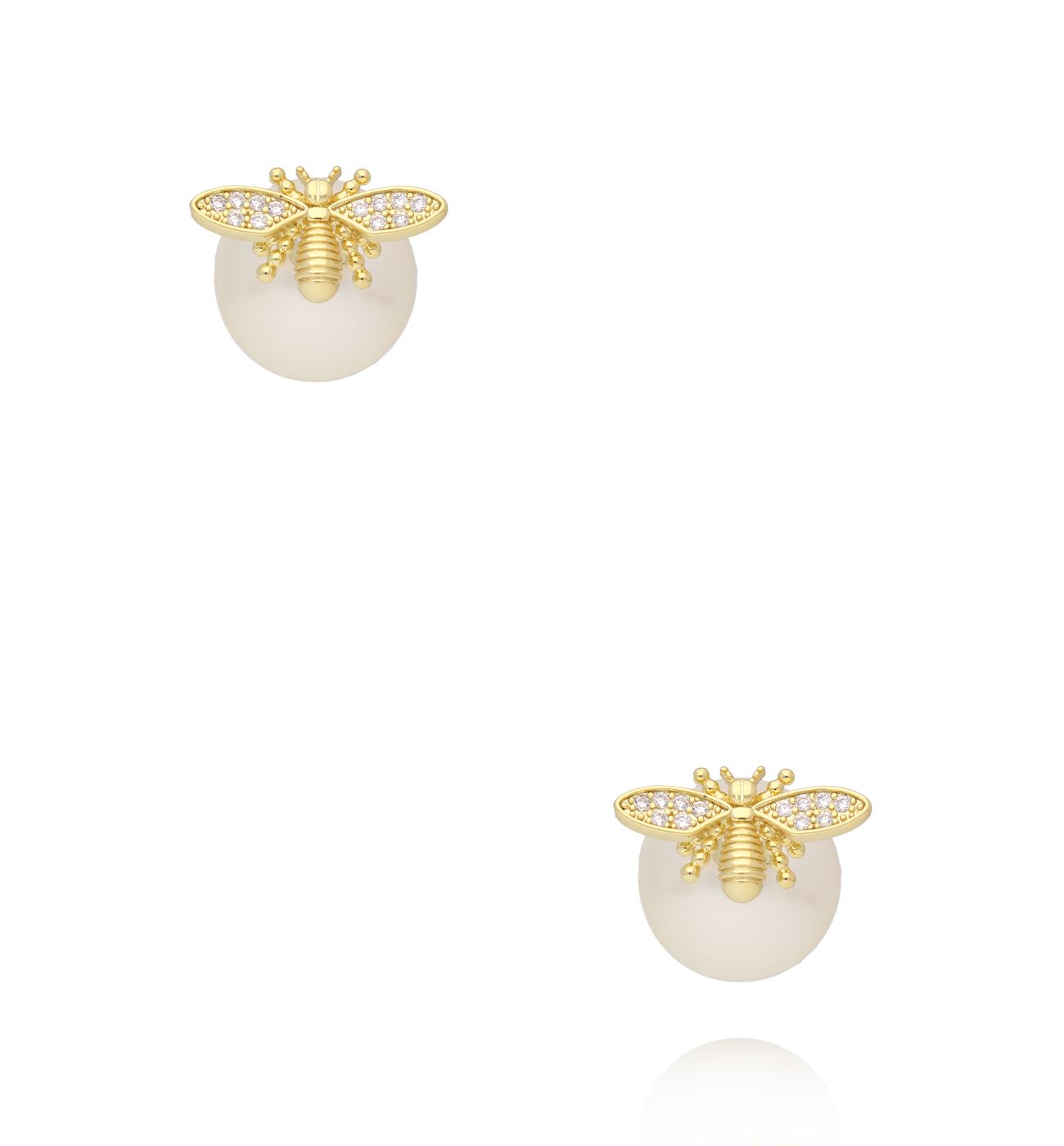 Kolczyki pszczółki z perłą - By Dziubeka