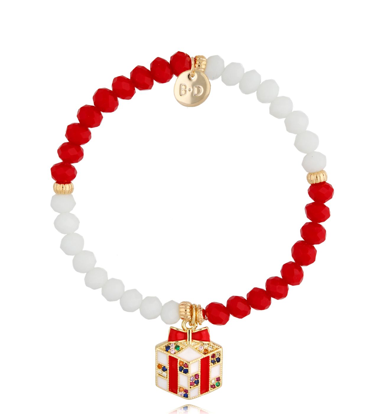 Bransoletka świąteczna z prezentem From Santa - By Dziubeka