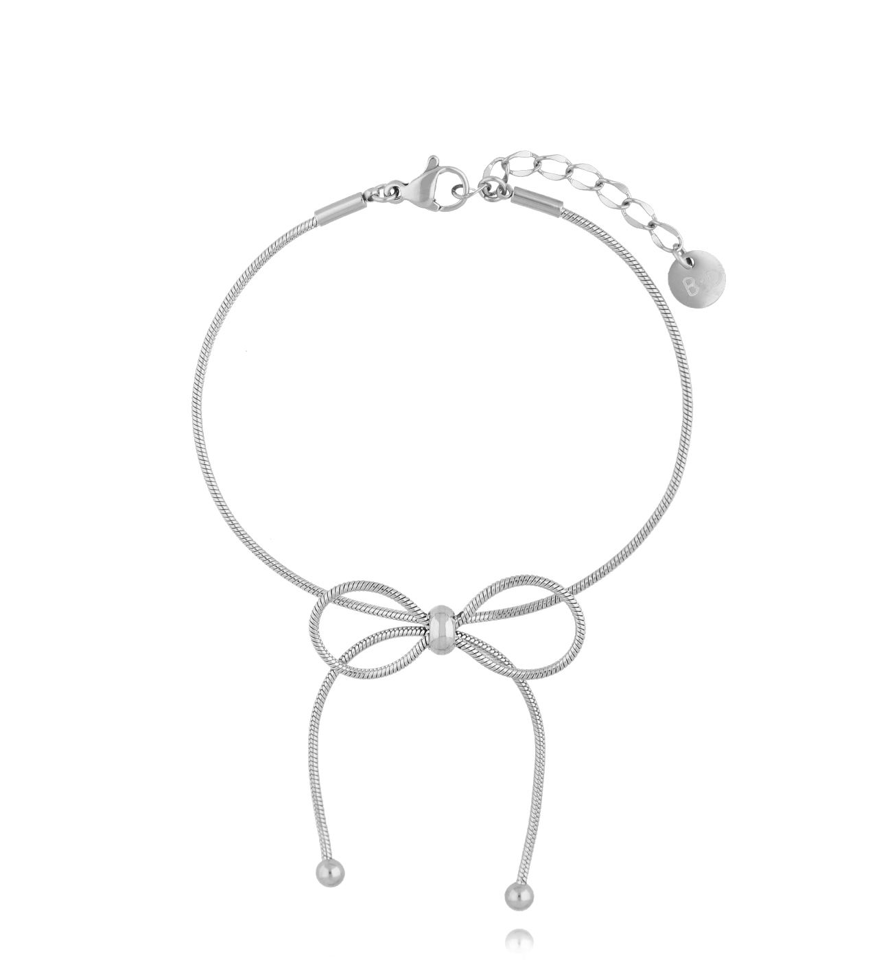 Bransoletka srebrna z kokardką BSY0294 - By Dziubeka