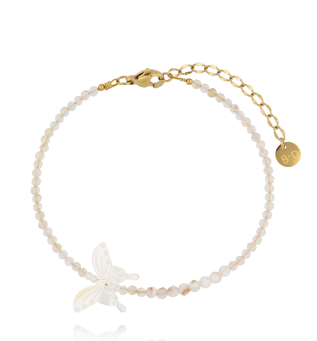 Bransoletka z cytrynami i motylem - By Dziubeka