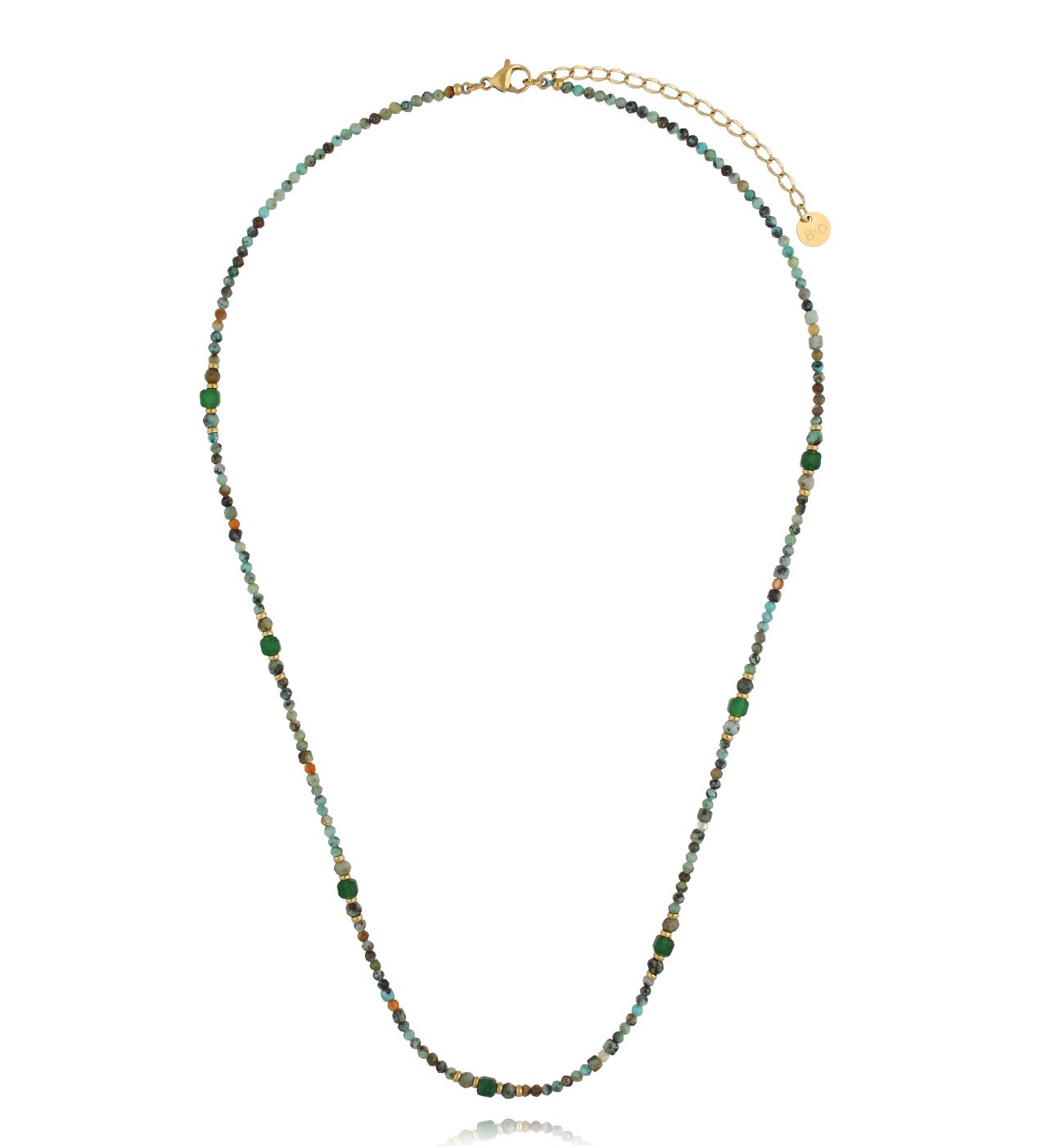 Naszyjnik z turkusami i jadeitami - By Dziubeka