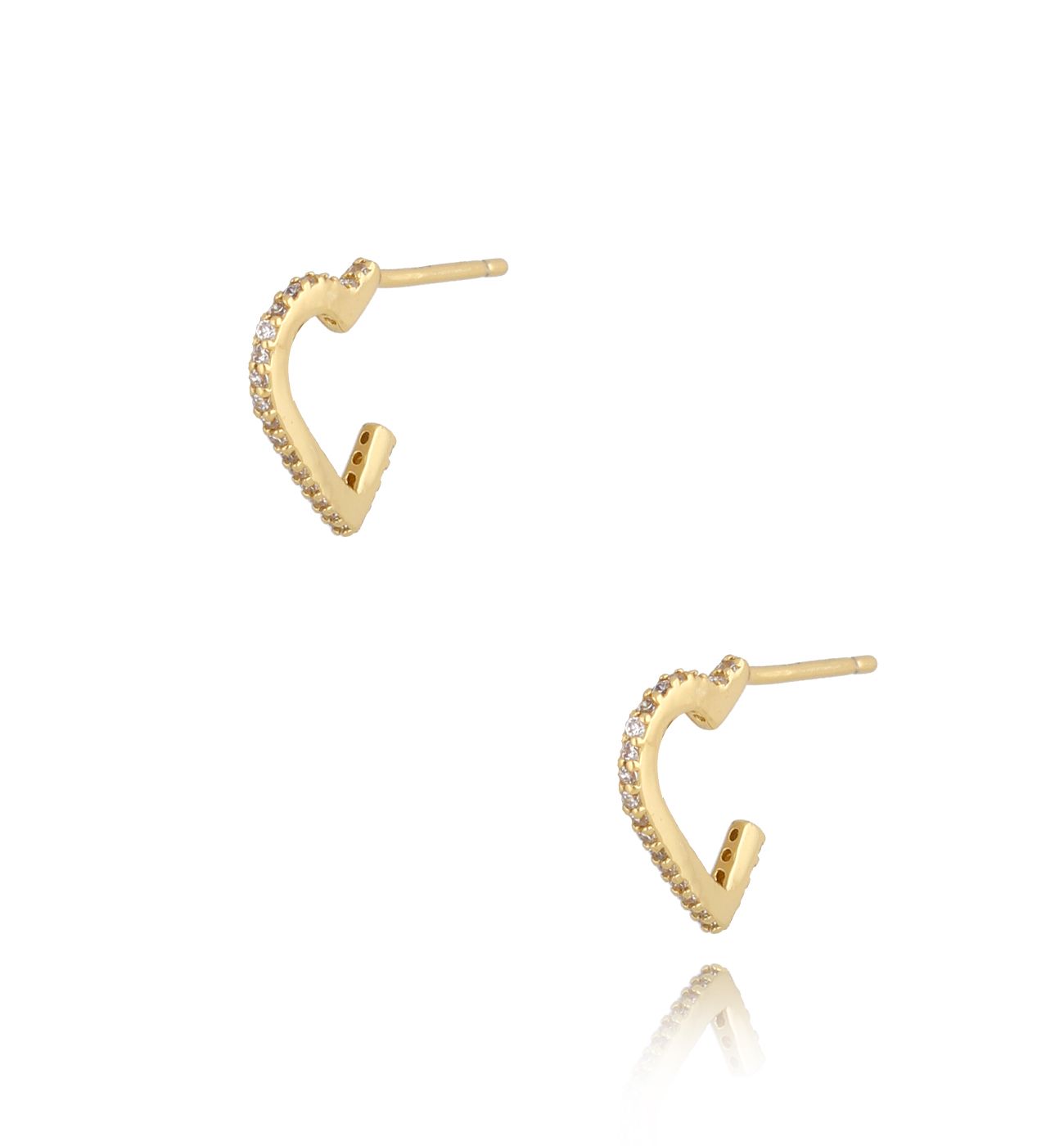 Kolczyki złote serduszka z cyrkoniami Express KFA0048