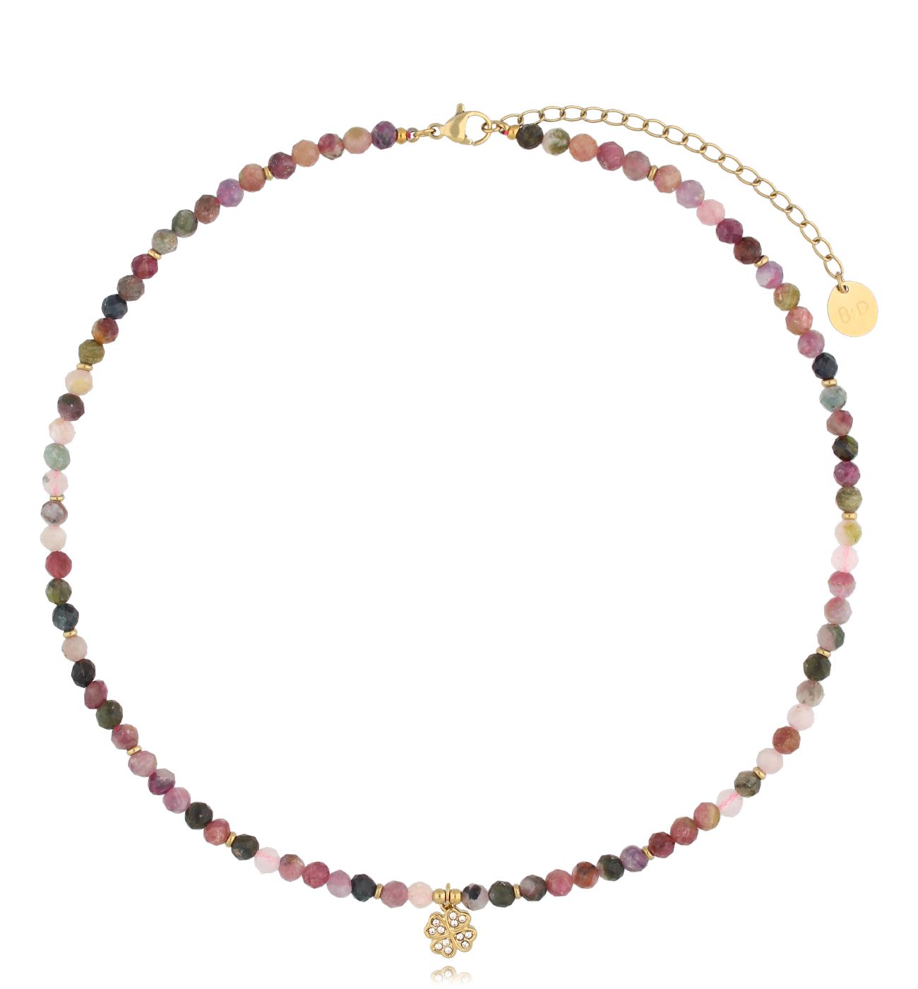 Naszyjnik z turmalinami i koniczynką Erne - By Dziubeka