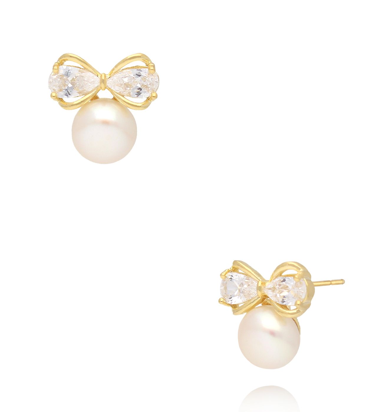 Kolczyki z perełkami i kryształkami - By Dziubeka