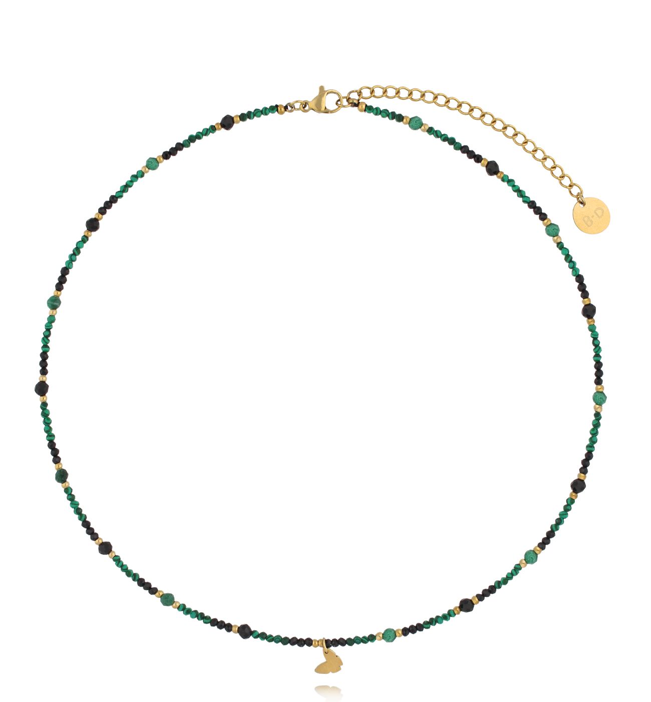 Naszyjnik z turmalinami i malachitami - By Dziubeka