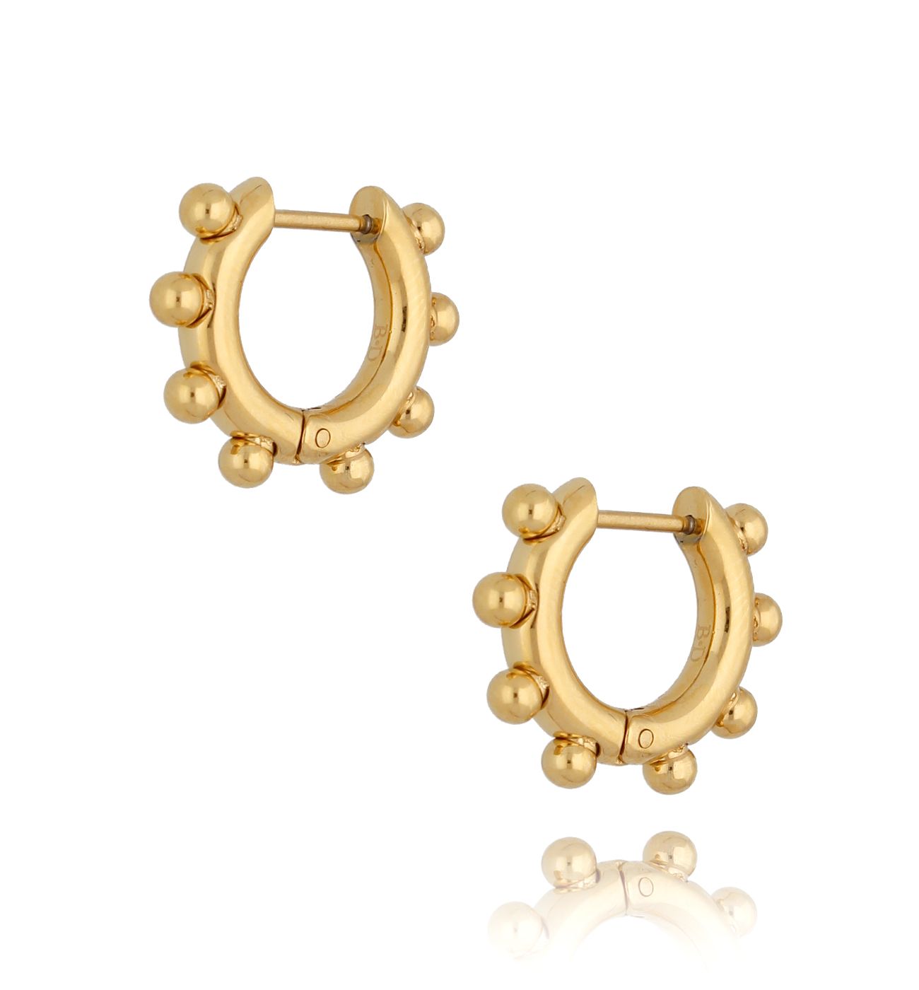 Kolczyki złote koła z kuleczkami Balls KSA0171