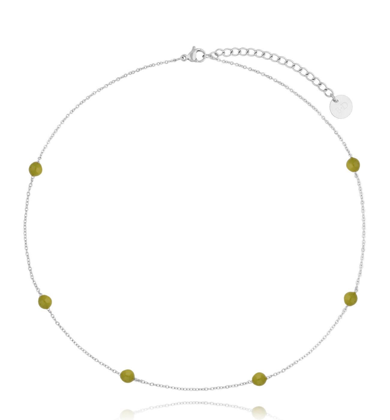 Naszyjnik z kuleczkami z zieloną emalią Chillin - By Dziubeka