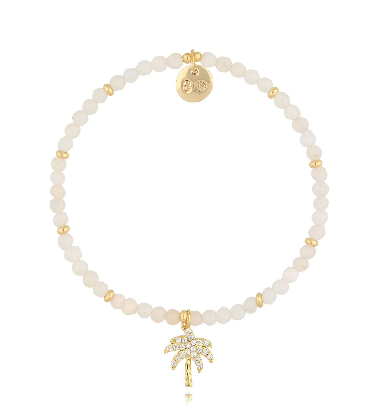 Bransoletka z palmą i jadeitami - By Dziubeka
