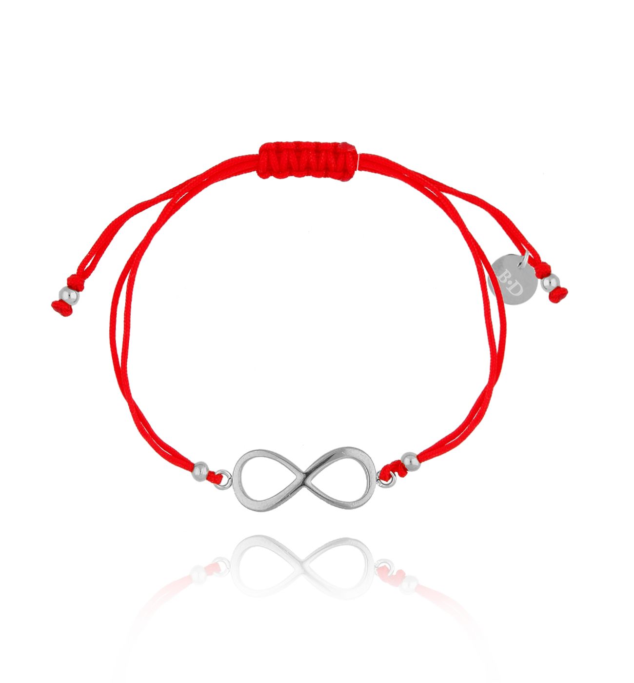 Bransoletka na czerwonym sznurku z nieskończonością BGL0452 - By Dziubeka