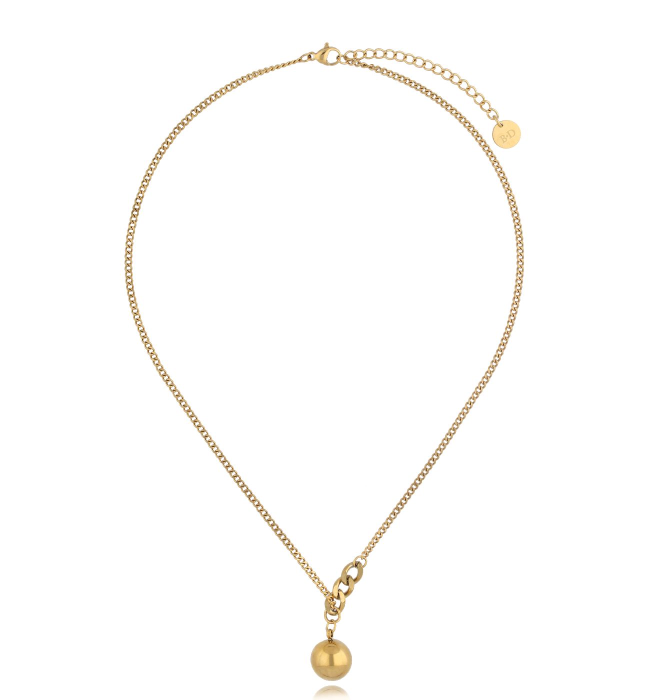 Naszyjnik złoty z kulką Ines - By Dziubeka