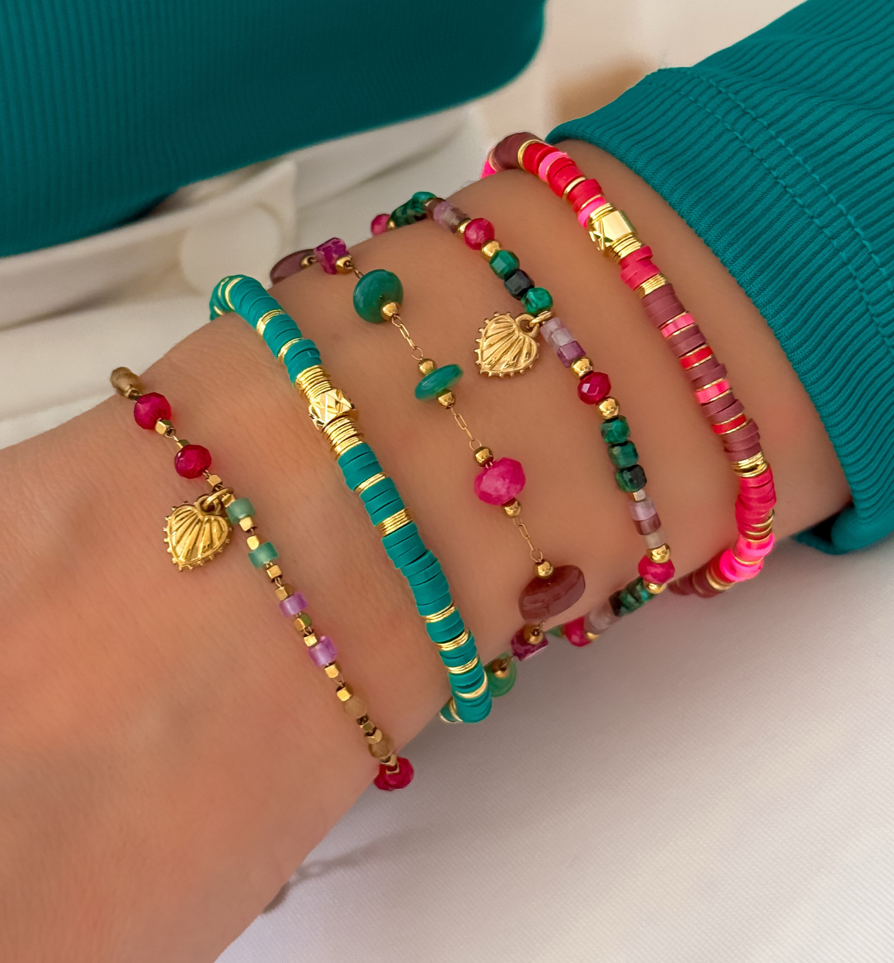 Zestaw kolorowych bransoletek Z0360 - By Dziubeka