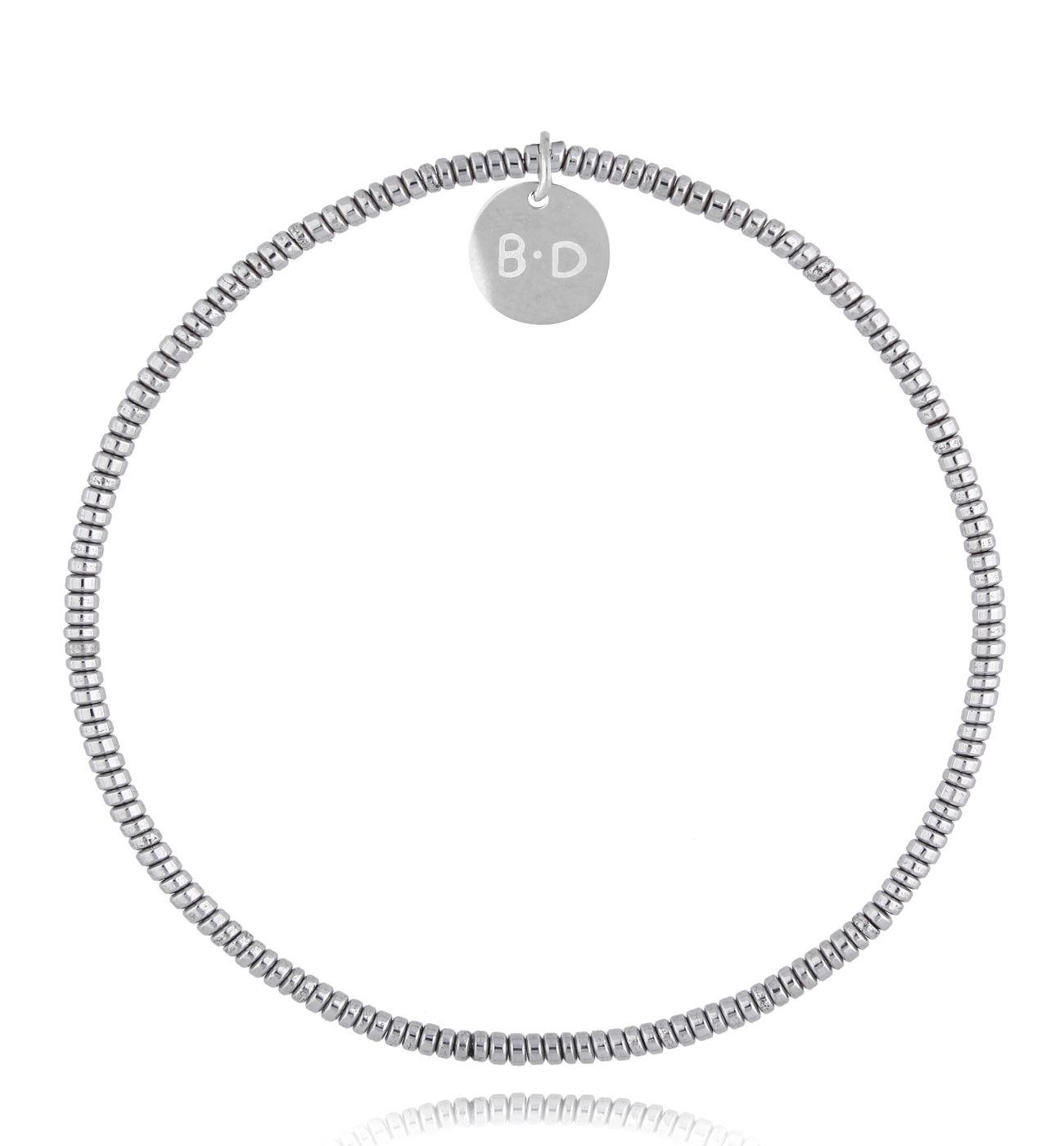 Bransoletka srebrna z hematytami Sedilo - By Dziubeka