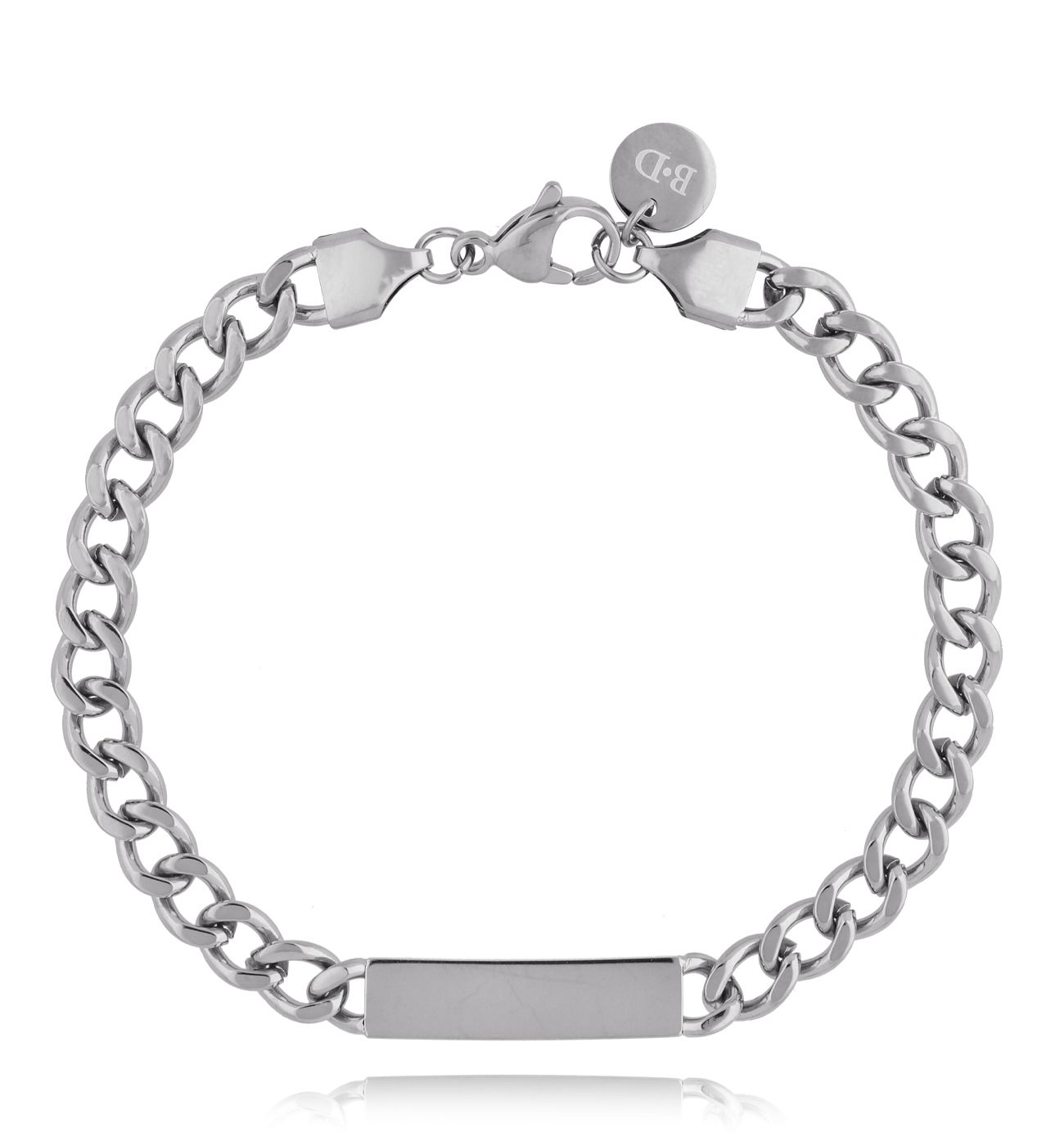 Bransoletka męska z blaszką srebrna Lachlan 64 - By Dziubeka