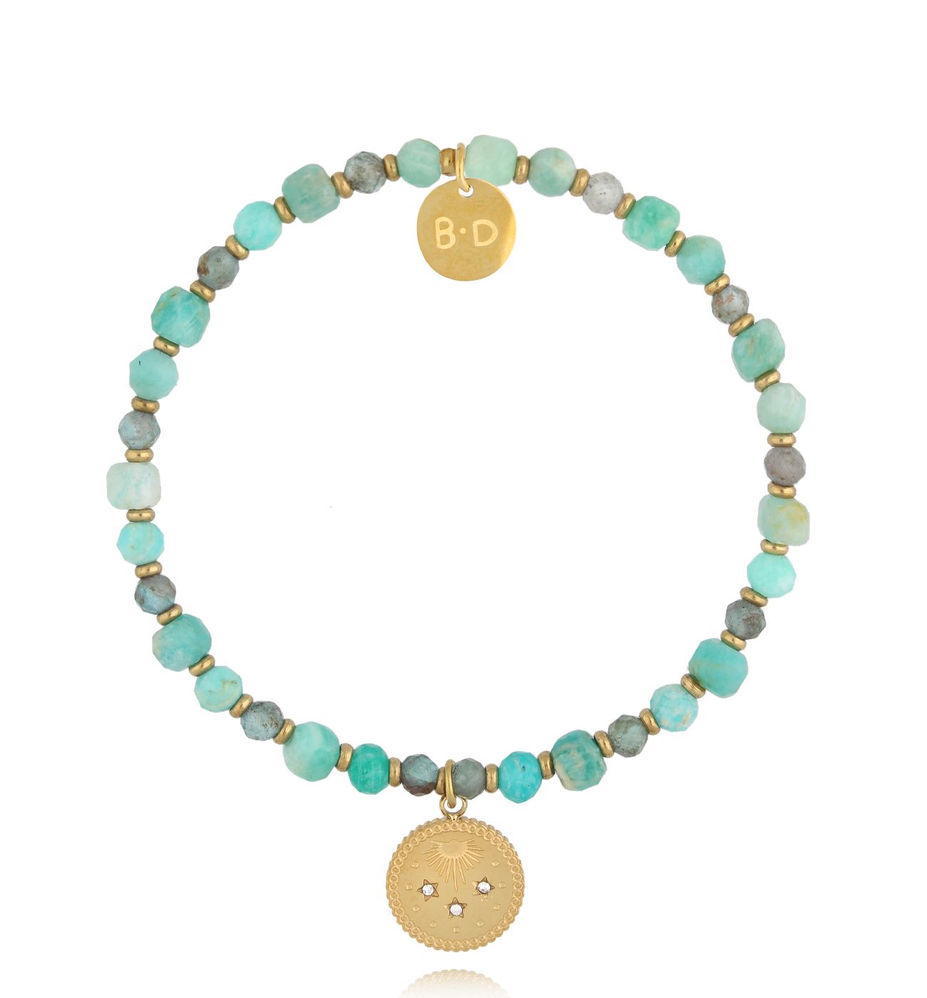 Bransoletka z amazonitami złota - By Dziubeka