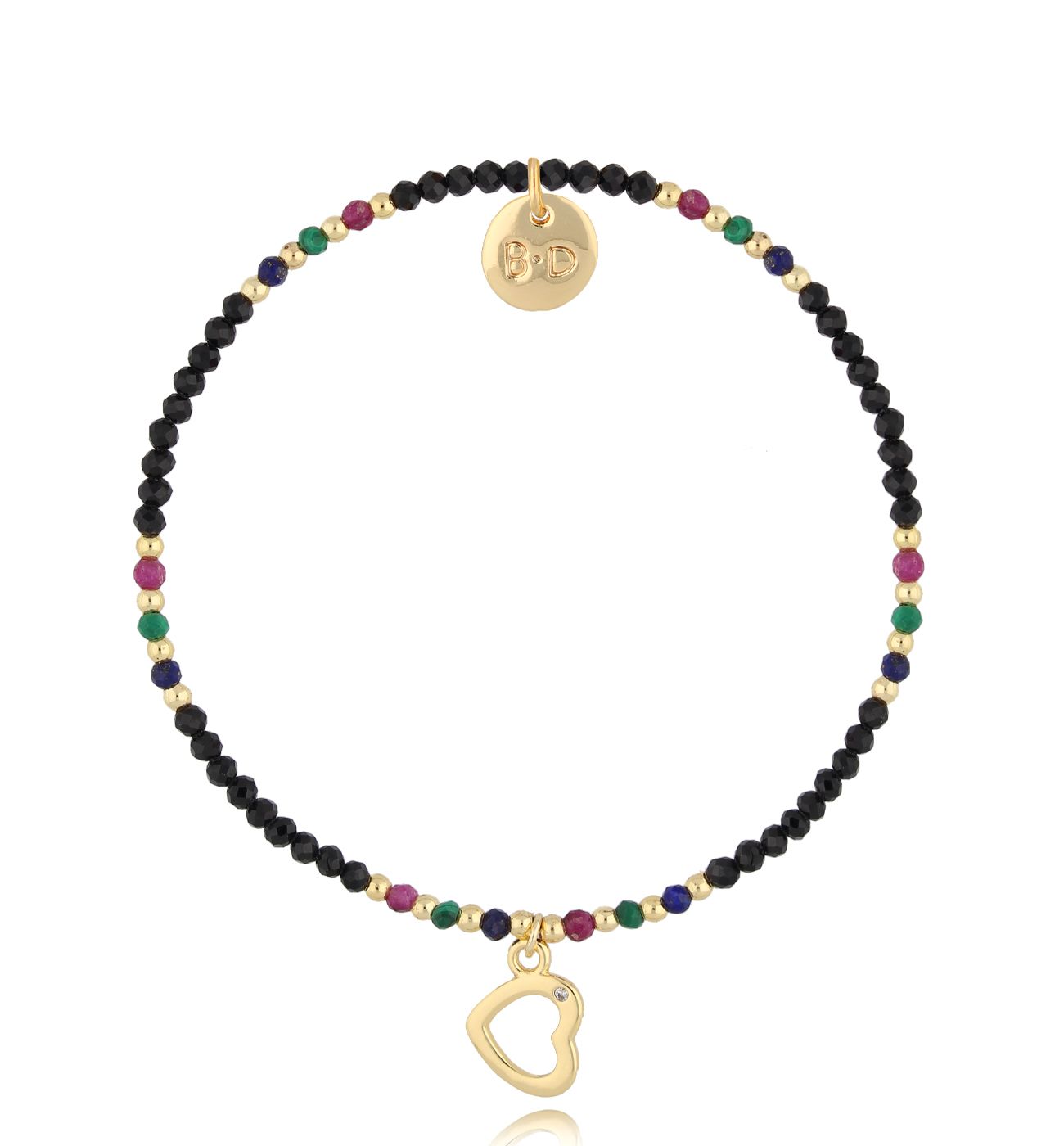 Bransoletka czarna z sercem Noëlle - By Dziubeka