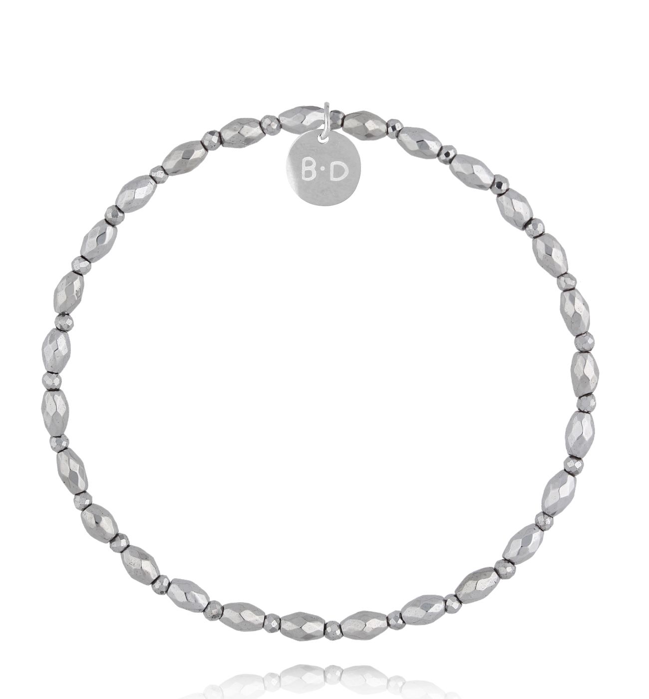 Bransoletka z hematytami srebrna - By Dziubeka