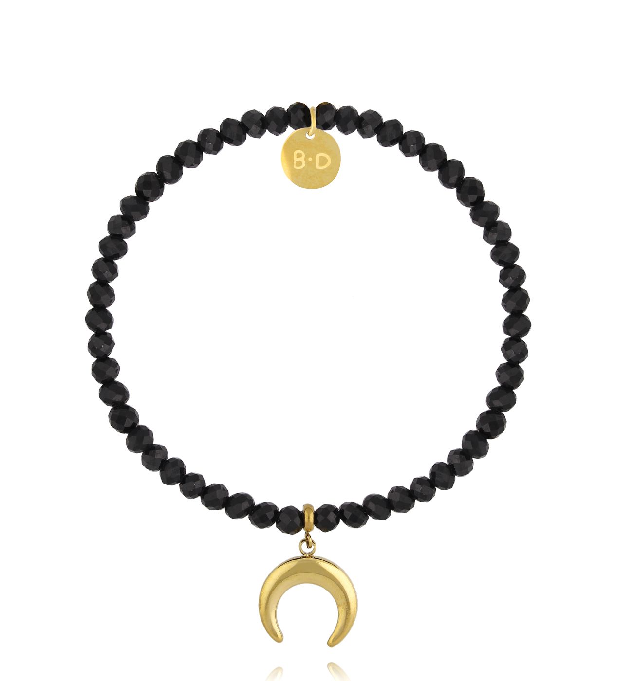 Bransoletka czarna z księżycem - By Dziubeka
