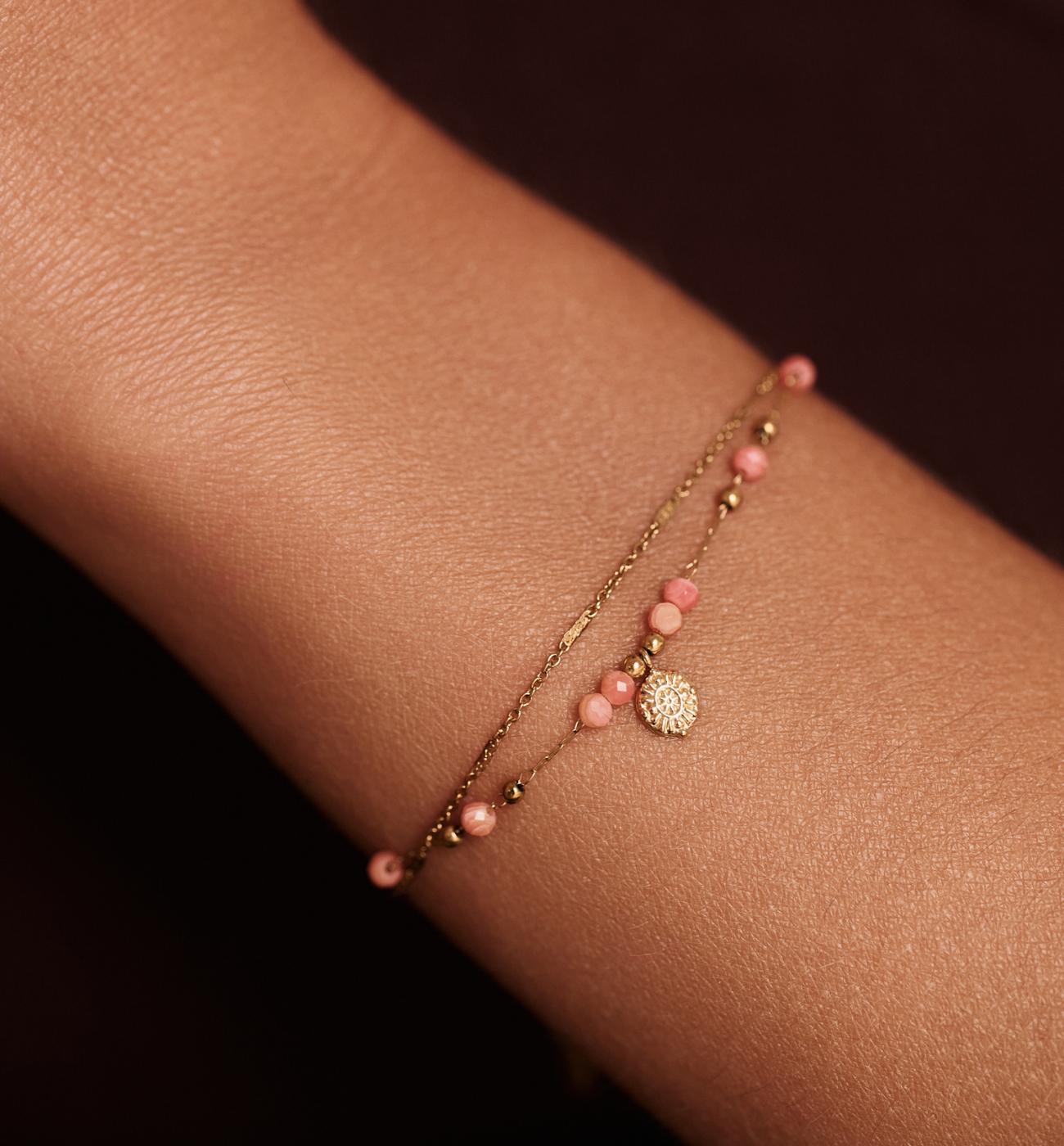 Bransoletka z kamieniami słonecznymi BEA0011 - By Dziubeka