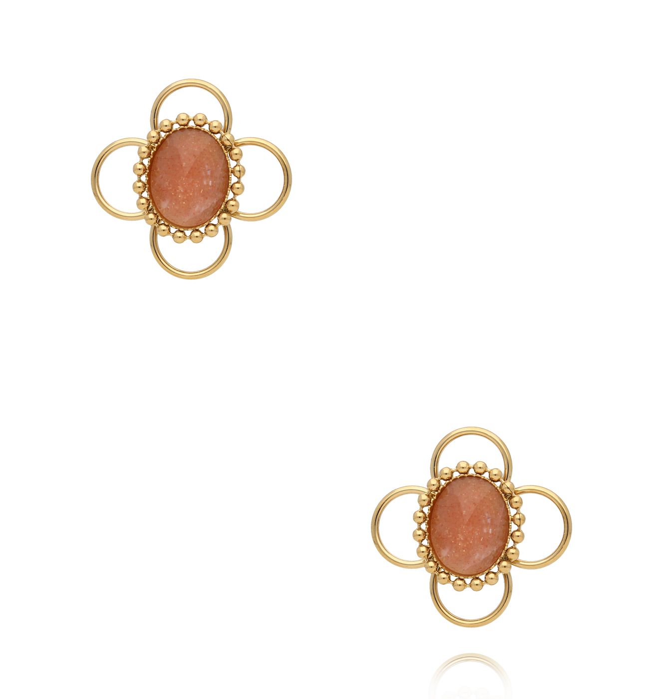 Kolczyki złocone z kamieniem słonecznym KEA0003