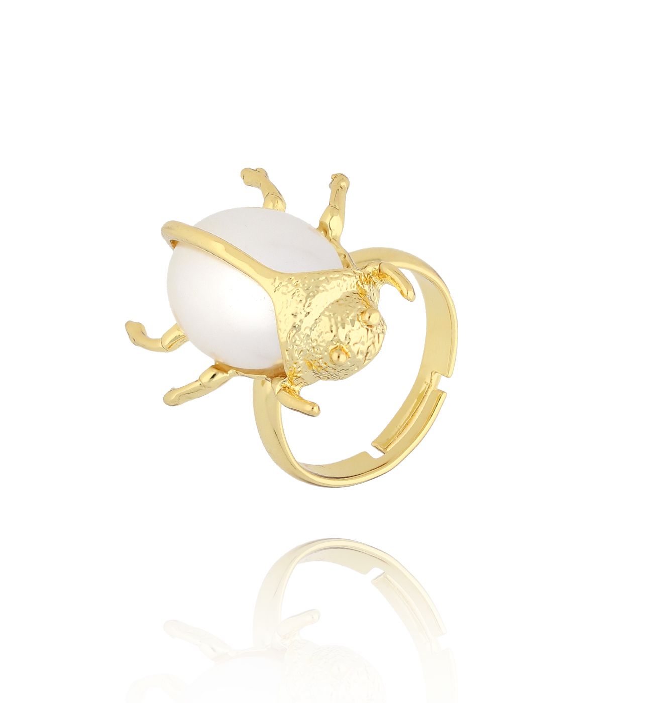 Pierścionek z perłowym żukiem Vacation Horizon PMI0129 - By Dziubeka