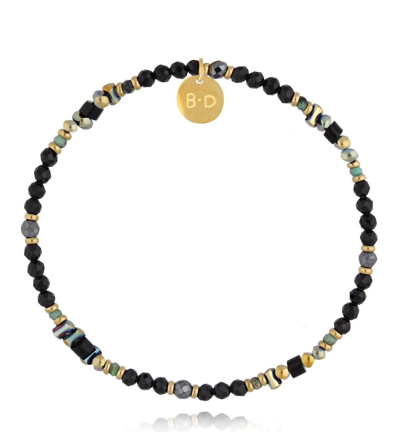 Bransoletka z turmalinami i hematytami - By Dziubeka