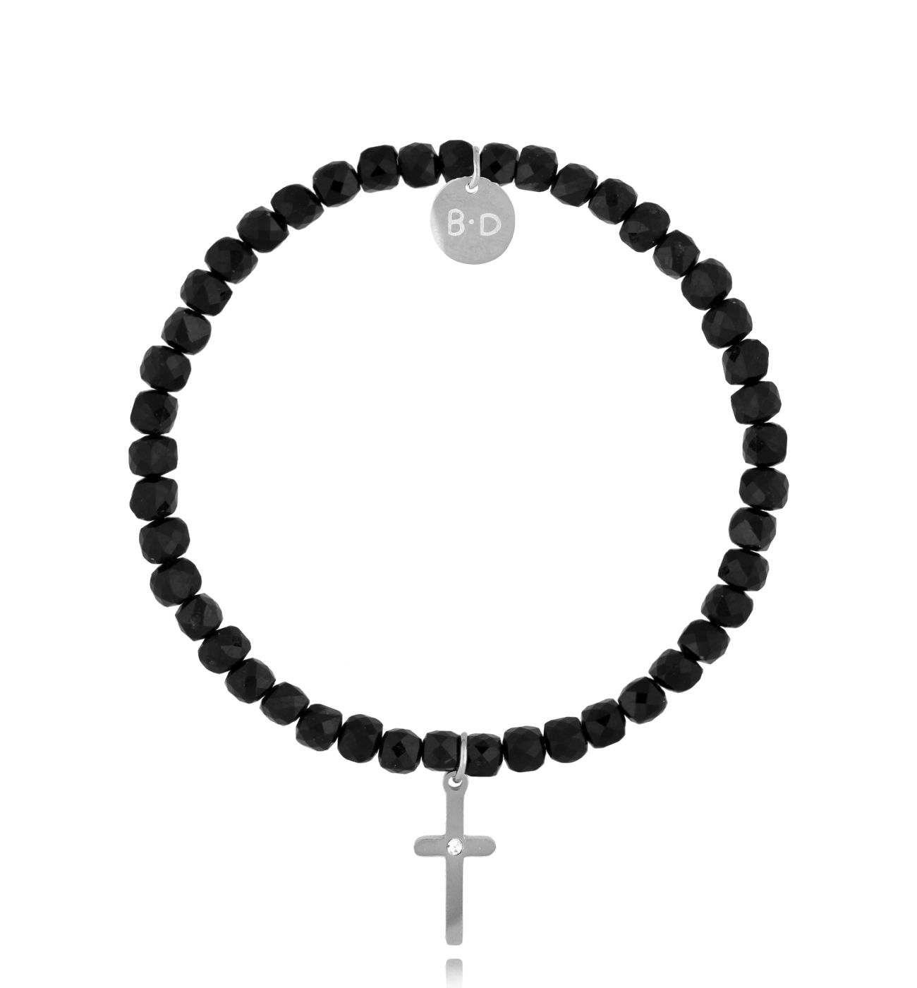 Bransoletka z turmalinami i srebrnym krzyżykiem Prime - By Dziubeka