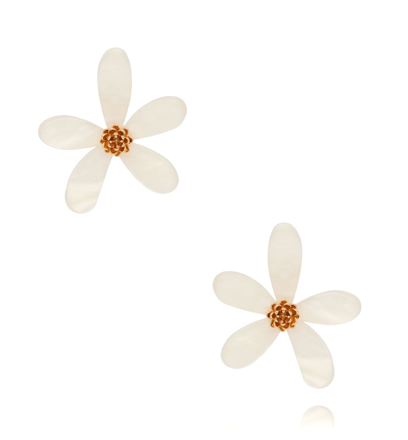 Kolczyki białe kwiatki Margherita KZA0316 - By Dziubeka