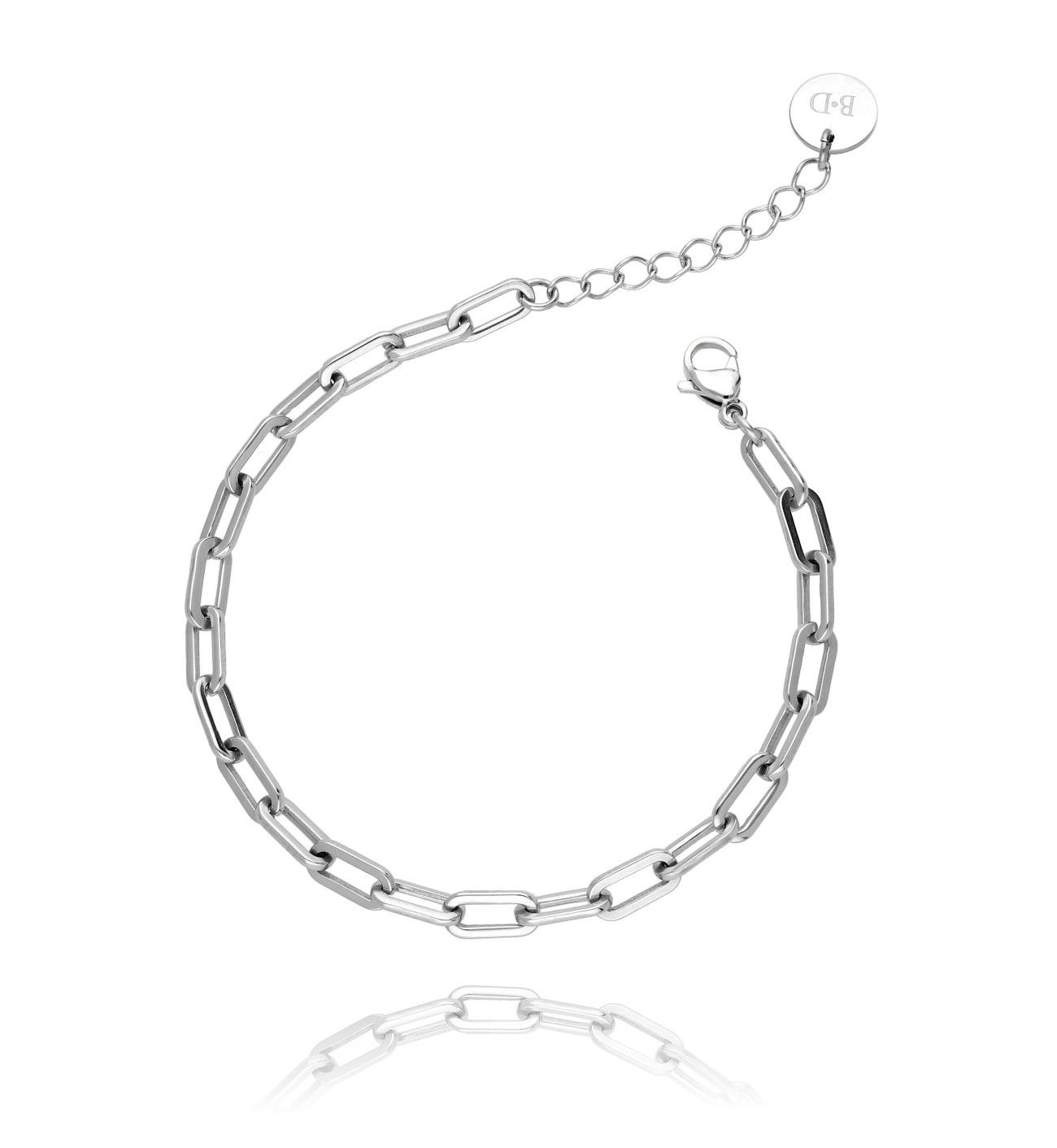 Bransoletka srebrny łańcuch ze stali szlachetnej - By Dziubeka