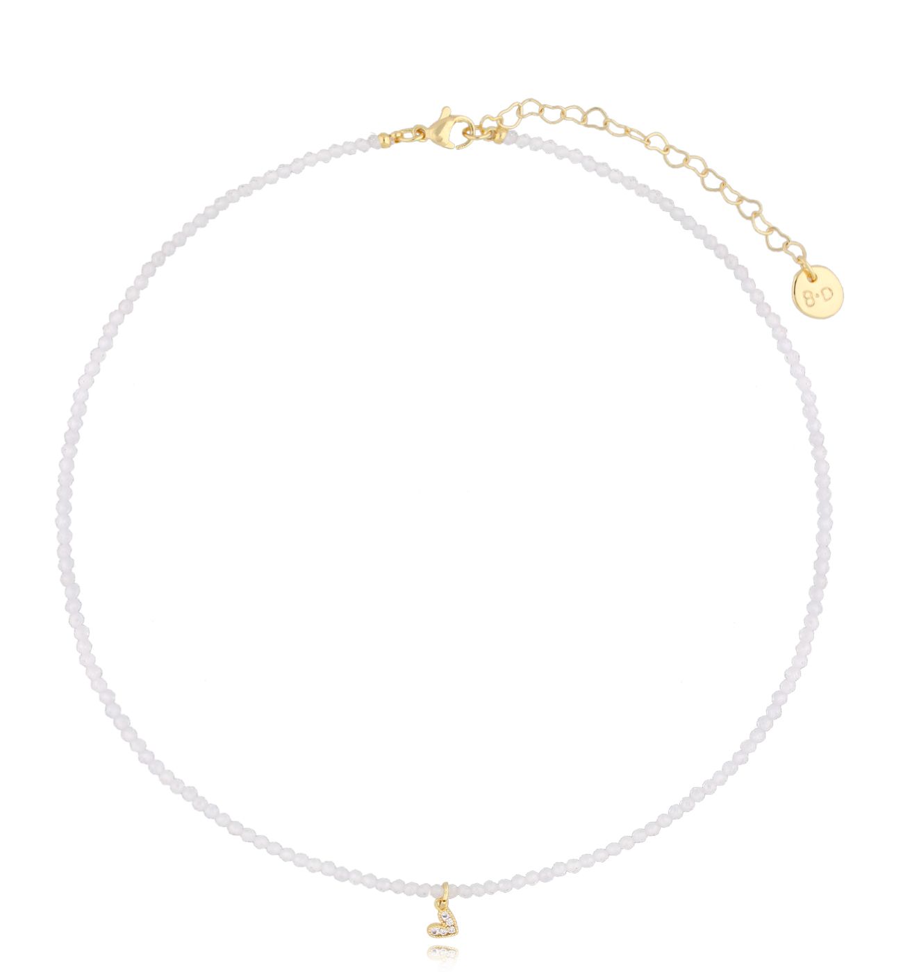 Naszyjnik z cyrkoniami i sercem Lifestyle - By Dziubeka