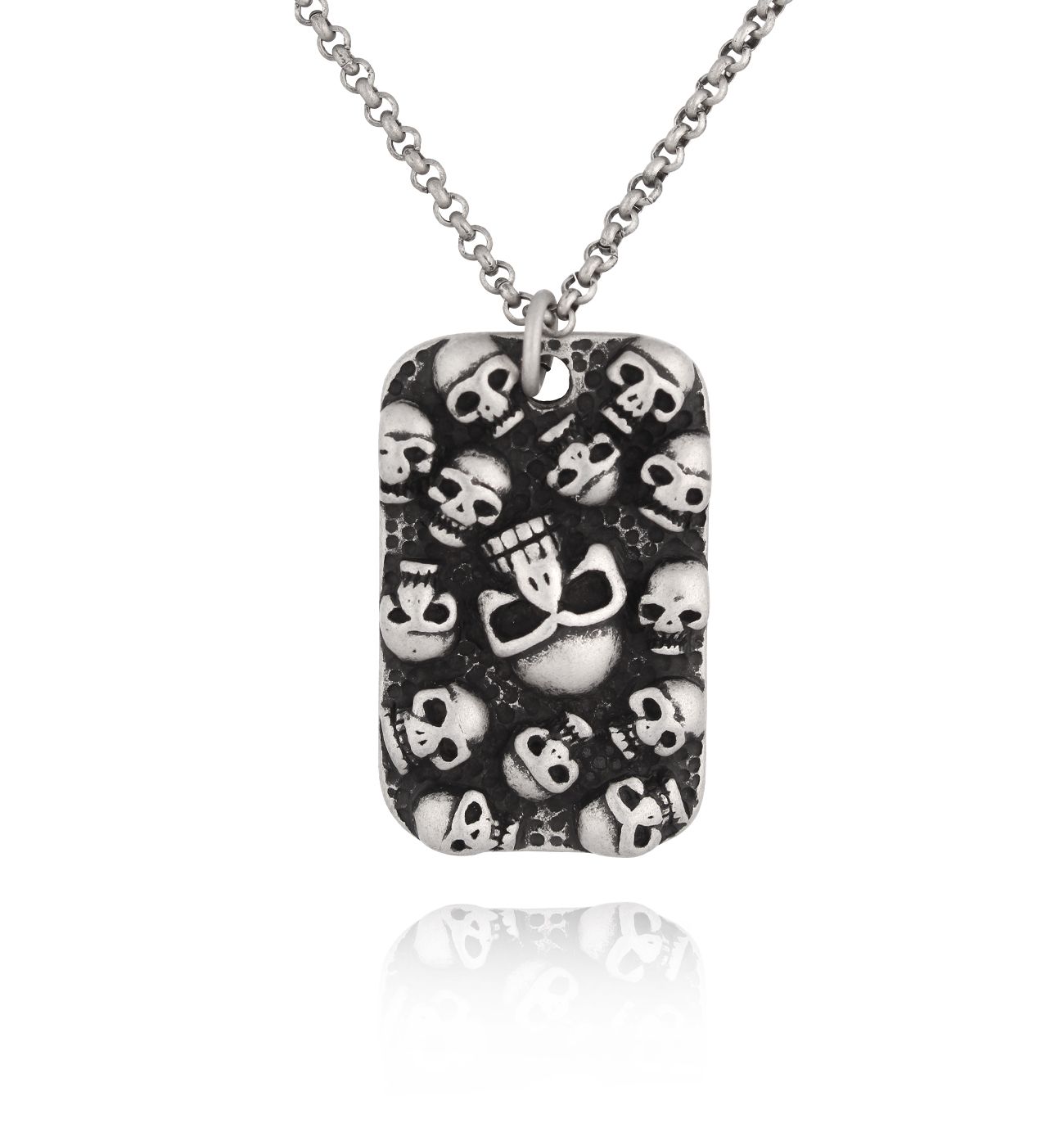 Naszyjnik męski z czaszkami Steinunn - By Dziubeka