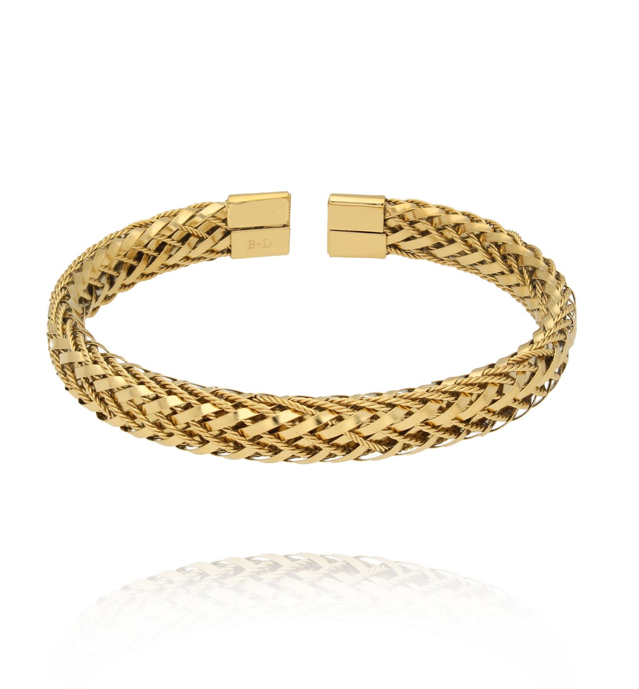 Bransoletka złota pleciona obręcz BSY0442 - By Dziubeka