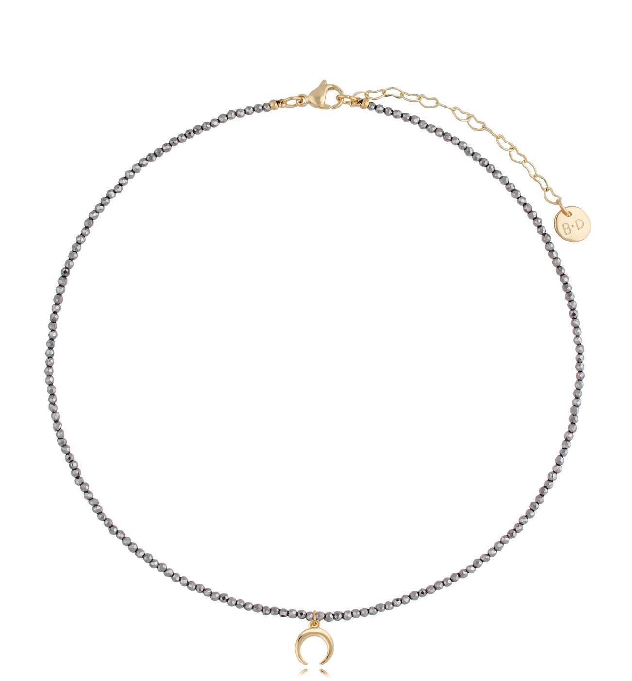 Naszyjnik z hematytami i księżycem Lifestyle - By Dziubeka